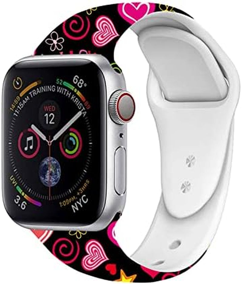 Valentine'S Day Gifts Sport Watch Band Compatible with Apple Watch 38Mm 40Mm 41Mm 42Mm 44Mm 45Mm for Women Men,Adjustable Replaceable Soft Silicone Smartwatch Straps for Iwatch Series SE 7 6 5 4 3 2 1  OHGOEHO   