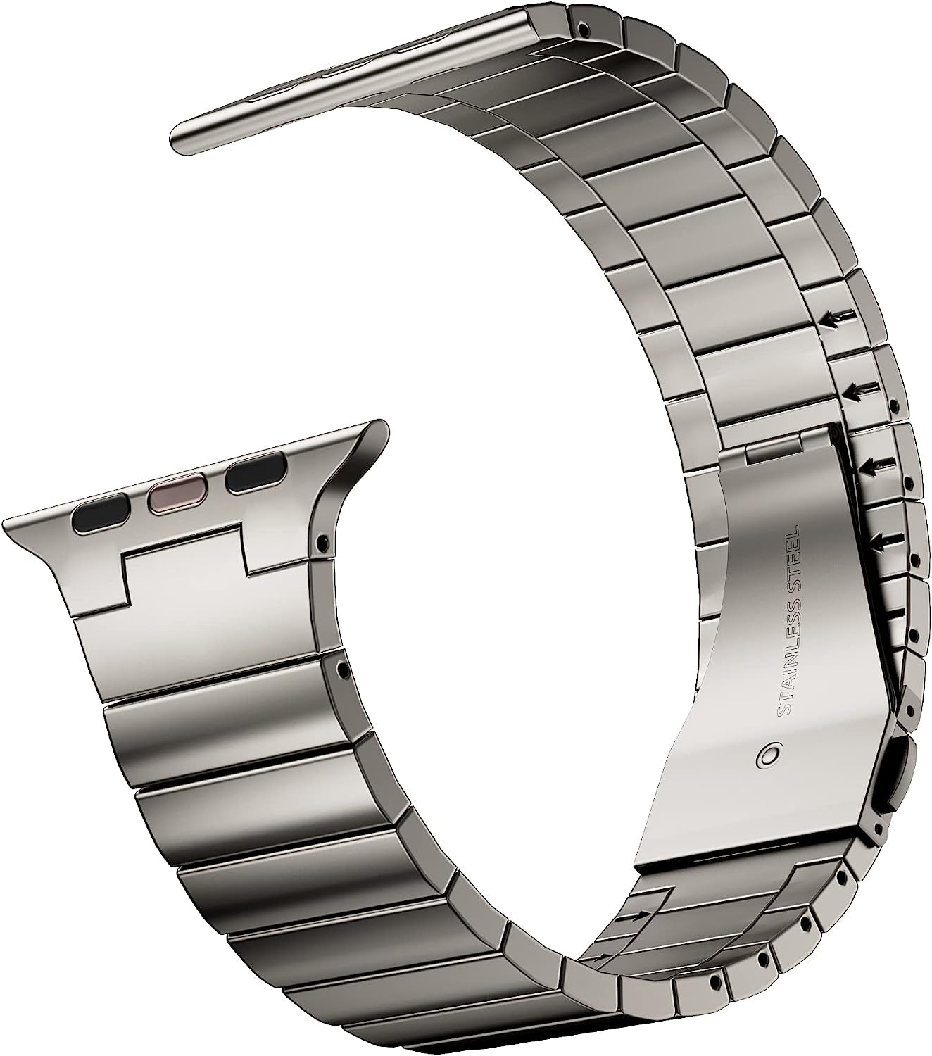 Titanium Color Designed for Apple Watch Band Men with Case, Stainless Steel Metal Chain with TPU Cover, Smart-Watch Link Bracelet Strap, Wrist-Band for I-Watch Series 8 7 6 5 4 3 2 1 SE  MRYUESG Band 38/40/41mm 