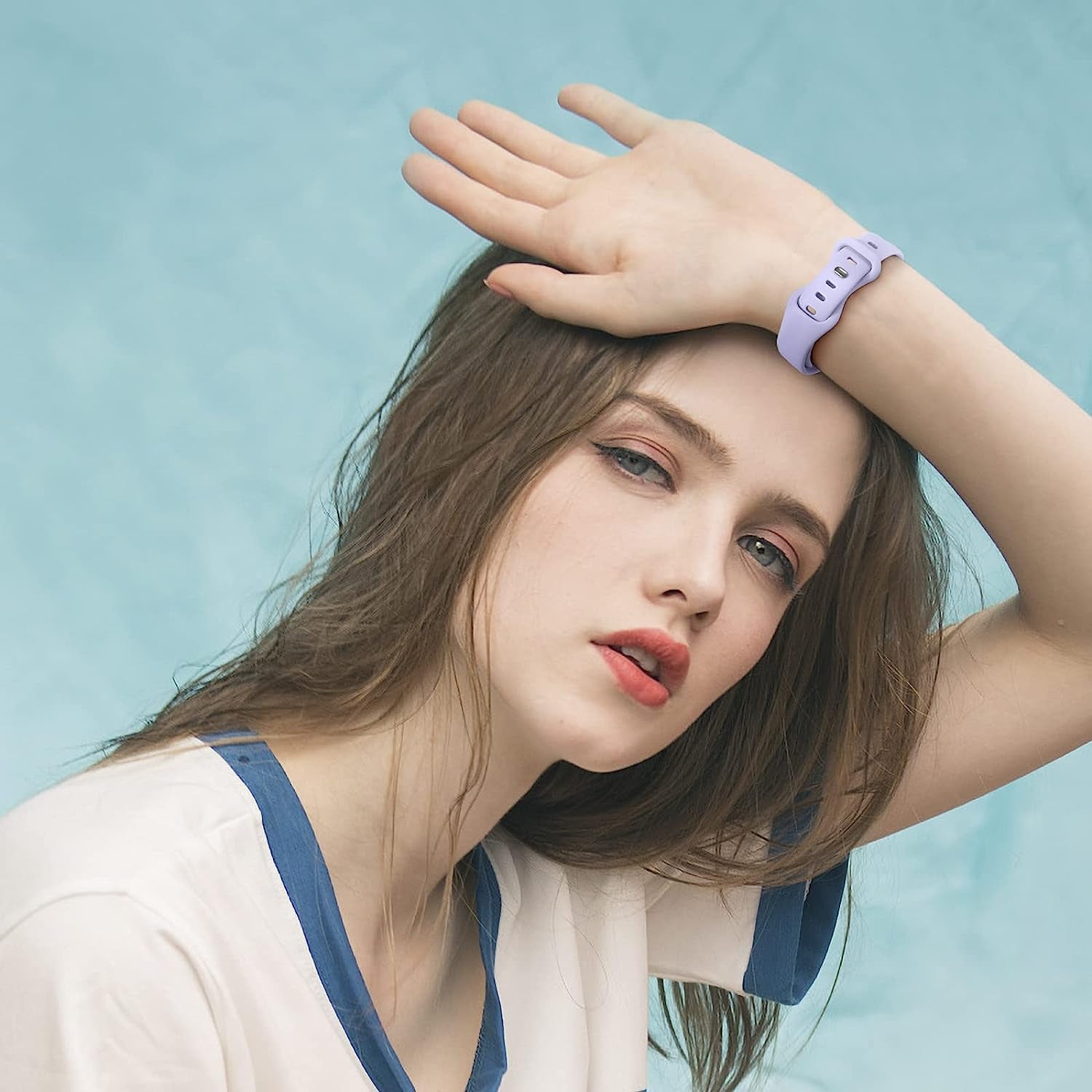 Getino Compatible with Apple Watch Band 40Mm 38Mm 41Mm Iwatch Series 8 7 6 5 4 3 2 1 SE for Women Men, Stylish Durable Silicone Slim Sport Watch Bands, 4 Pack, Cyan/Lake Blue/Starlight/Grayish Purple  Getino   