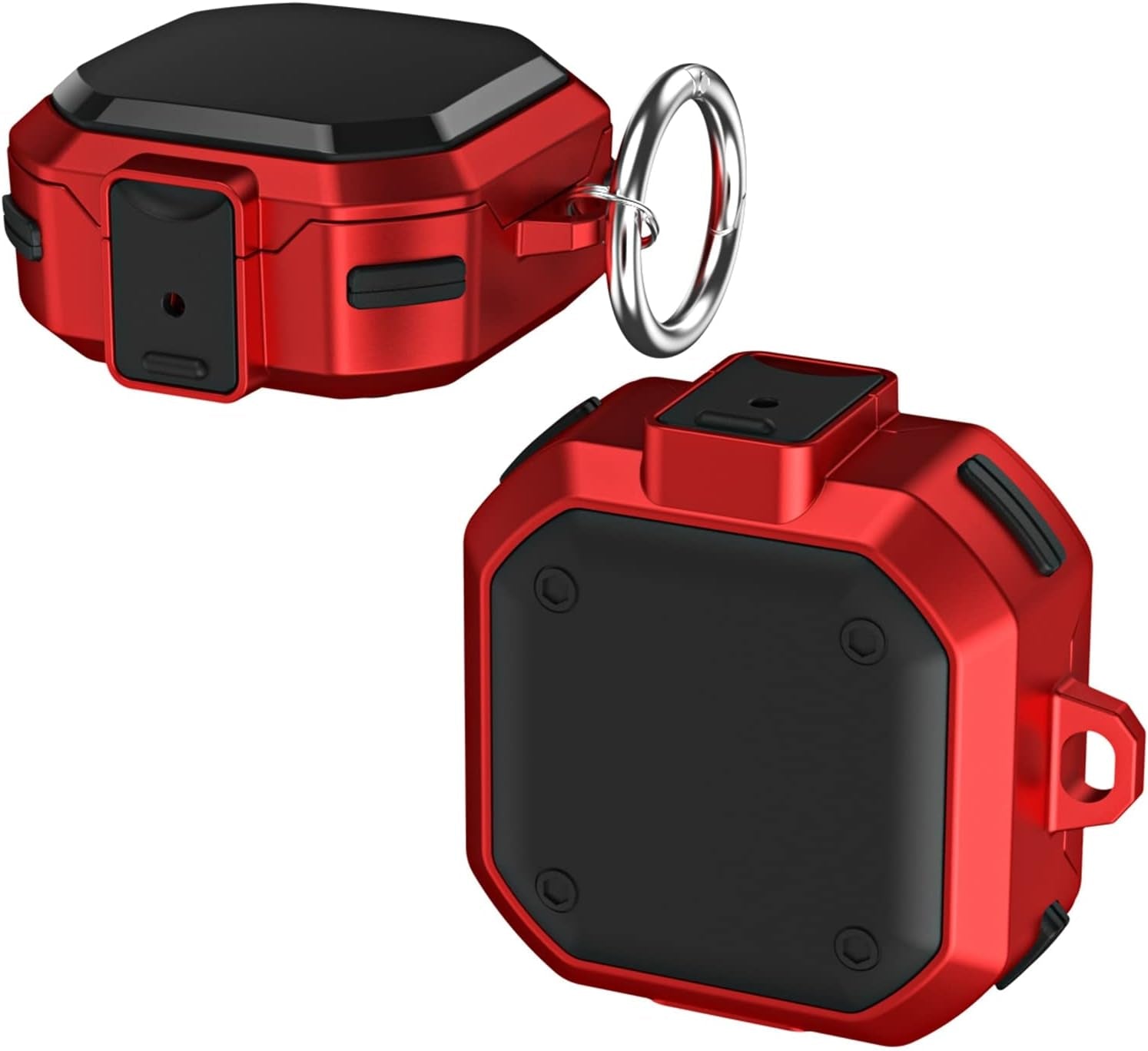 CASEVERSE Cases for Samsung Galaxy Buds2 Pro/Buds 2/Buds Pro/Buds Live with Lock, Cool PC Armor Series Shockproof Cover with Keychain for Boys Teens  CASEVERSE Red  