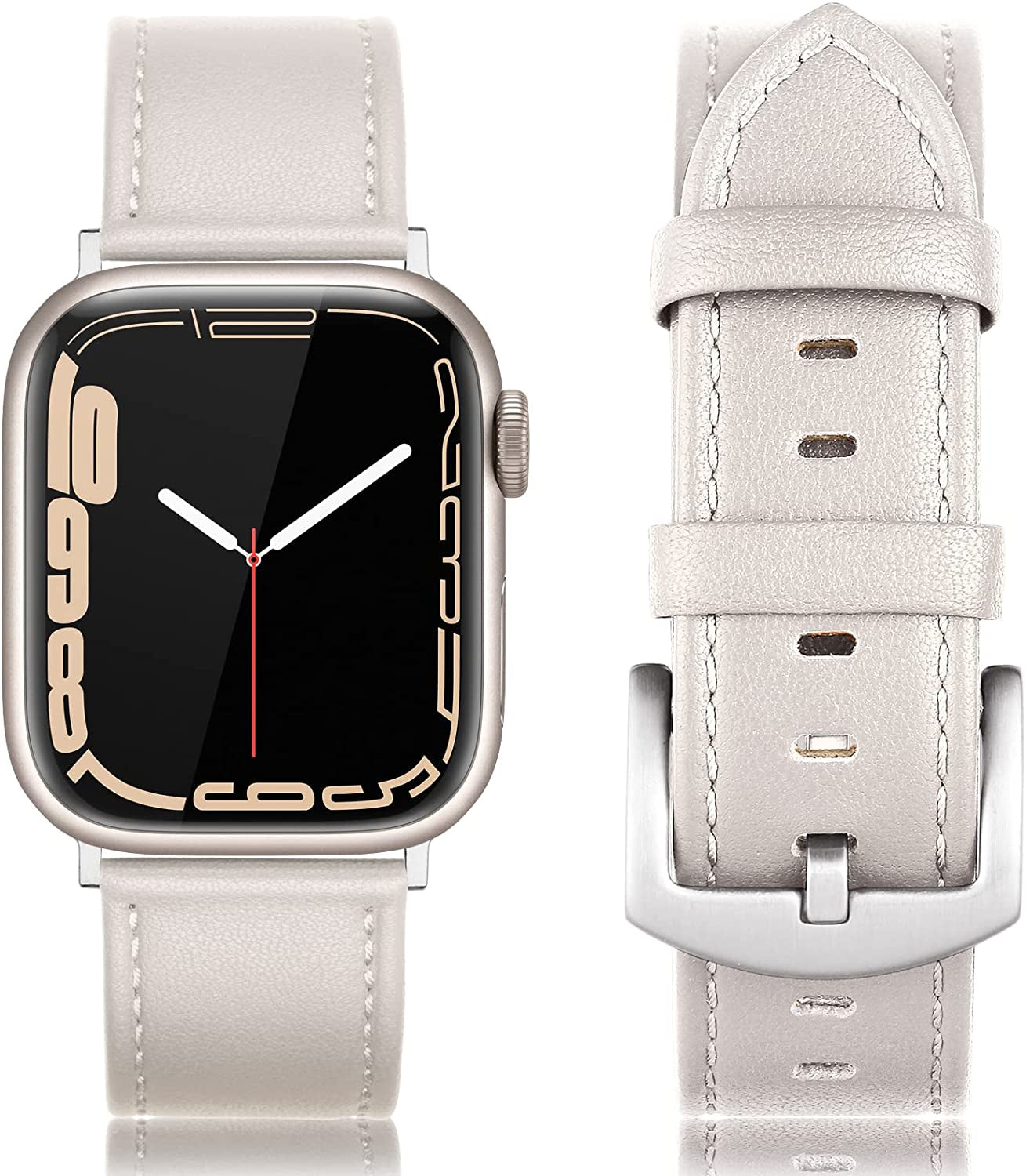 EDIMENS Leather Bands Compatible with Apple Watch 45Mm 42Mm 44Mm Band Men Women, Vintage Genuine Leather Wristband Replacement Band Compatible for Apple Watch Iwatch Series 8 7 6 5 4 3 2 1, SE Sports Retro Walnut  EDIMENS   