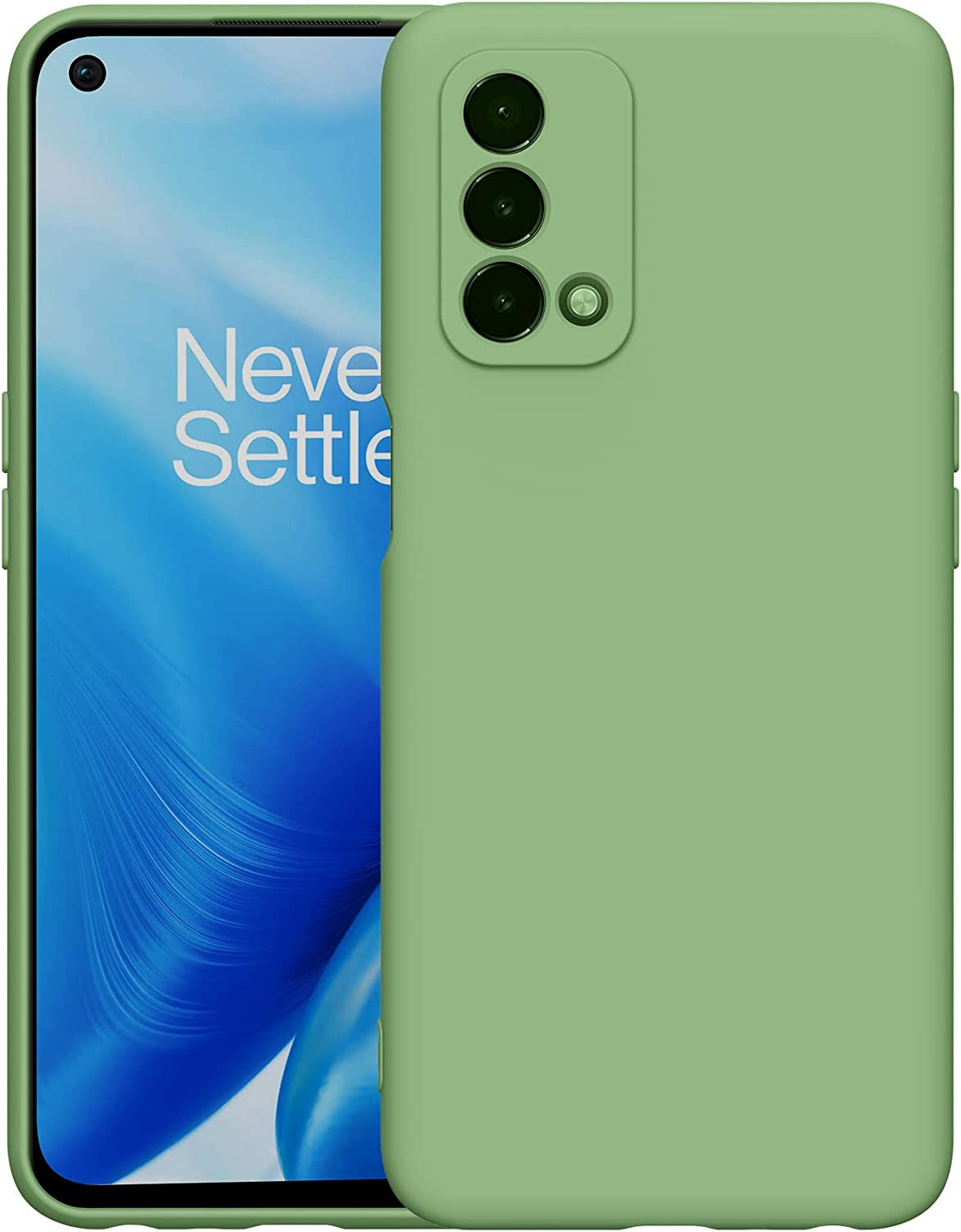 Foluu Silicone Case for Oneplus Nord N30 5G, Liquid Gel Rubber Case with Soft Microfiber Lining Cushion Slim Hard Shell Shockproof Protective Cover for Oneplus Nord N30 5G 2023 (Light Cyan)  Foluu Nord N200 5G 2021-Green Oneplus Nord N200 5G 2021 