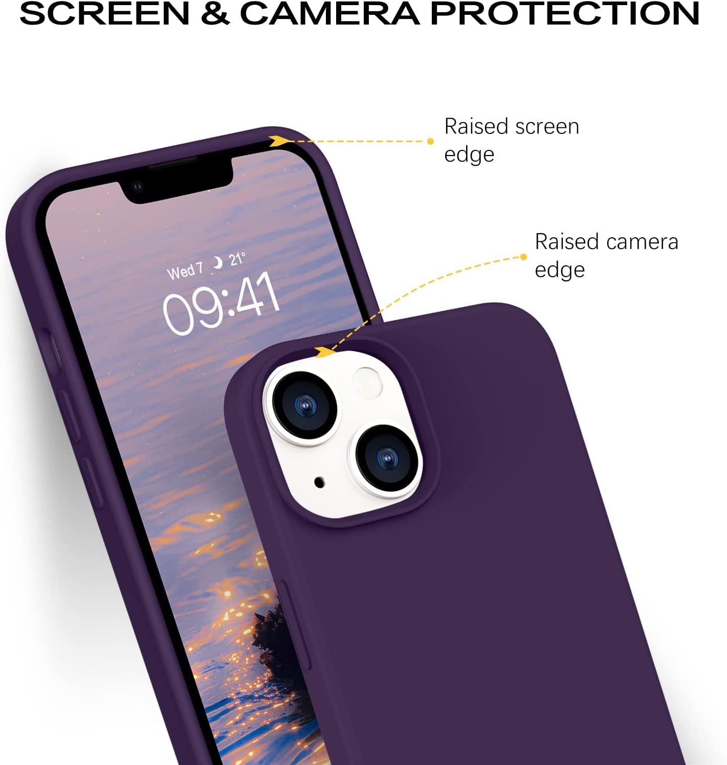 BENTOBEN Compatible with Iphone 14 Case, Liquid Silicone Gel Rubber Bumper Microfiber Lining Hard Back Shockproof Protective Phone Cover for Iphone 14 6.1",Deep Purple  BENTOBEN   