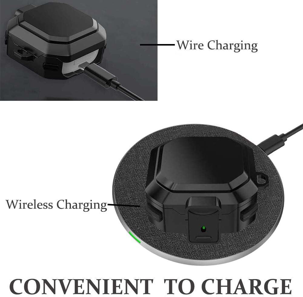 Military Armor Case with Secure Lock for Samsung Galaxy Buds Pro 2 Case/Buds Pro Case/Buds Live Case/Buds 2 Case Cover Full-Body Rugged Hard Shell for Men Women with Keychain Carabiner #Black  voma   