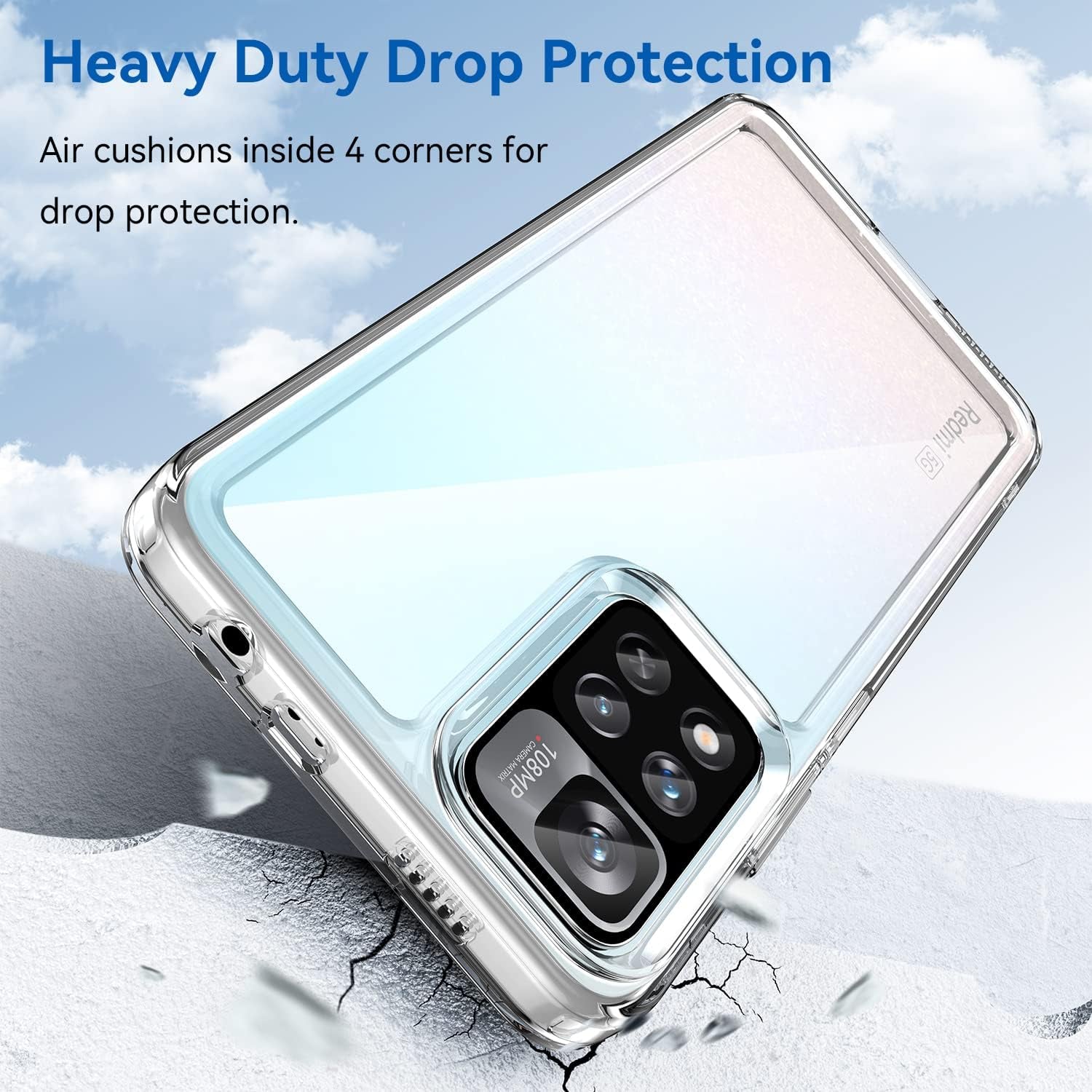 DFTCVBN Phone Case for Poco X4 NFC 5G Case, Mi 11I (India)/11I Hypercharge Case with Screen Protector, Soft Bumper with Clear Crystal PC Hard Back Shockproof Cover for Xiaomi Mi Poco X4 NFC 5G Clear  DFTCVBN   