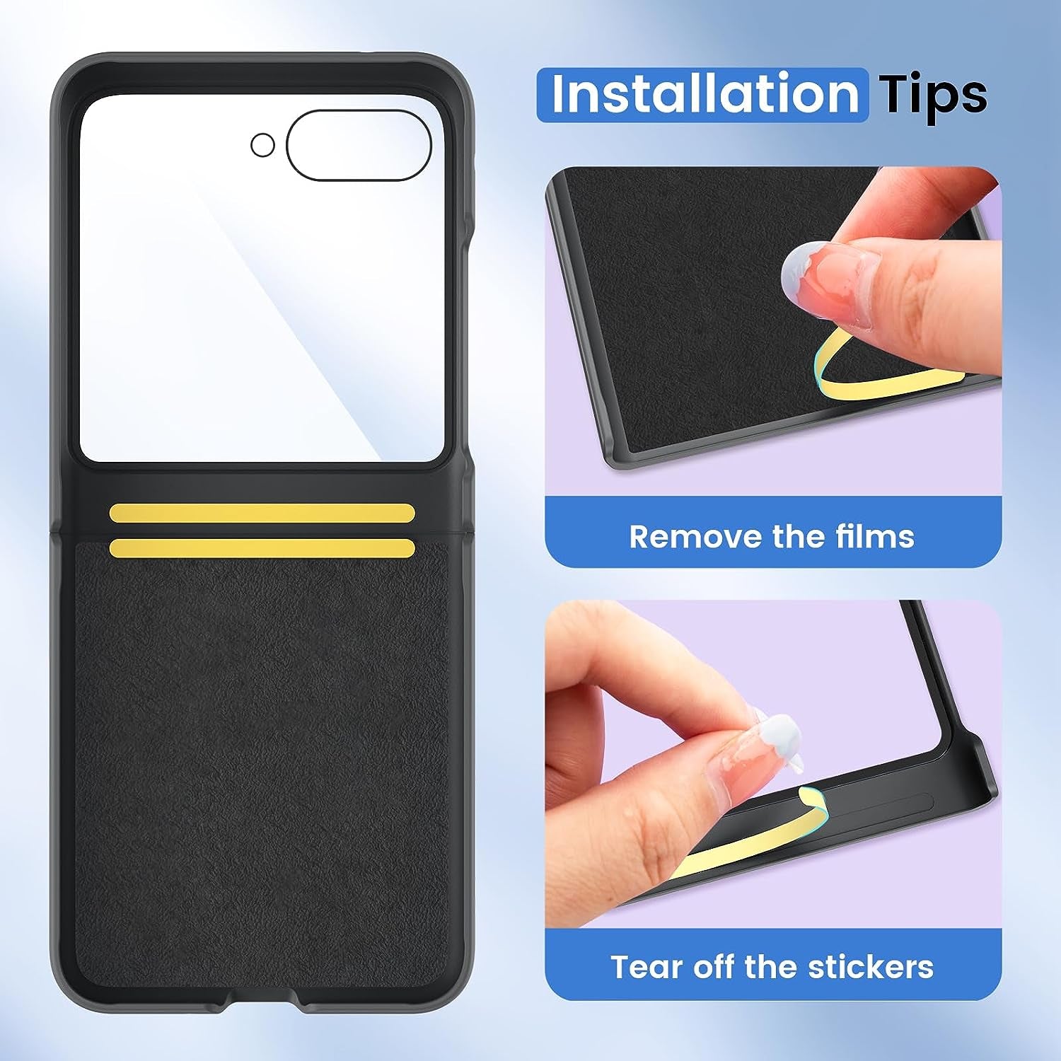 VEGO for Motorola Razr plus Case, Motorola Razr+ 2023 Full Body Cover with [Built-In Camera Screen Protector] Hard PC Bumper Protective Shockproof Scratch Resistant Slim Fit Case - Black  VEGO   