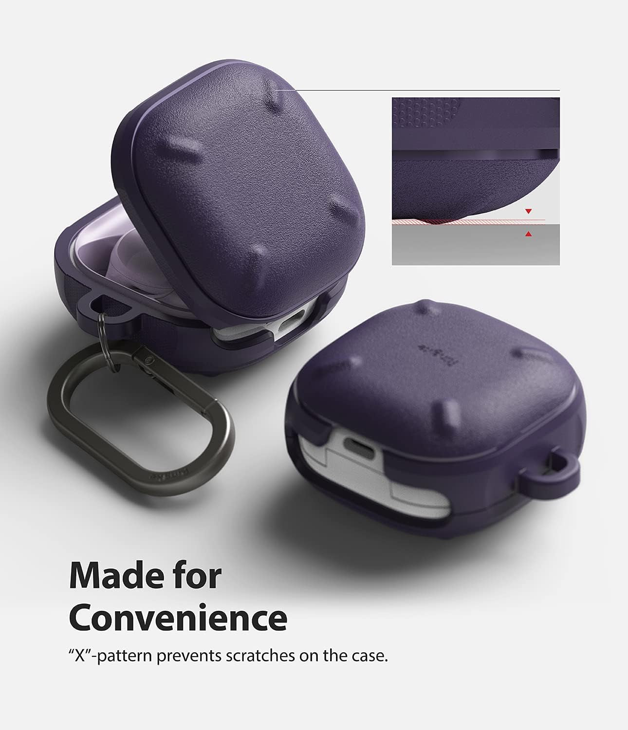 Ringke Onyx [Anti-Fingerprint Technology] Compatible with Samsung Galaxy Buds 2 Pro Case, Galaxy Buds 2, Galaxy Buds Pro, and Galaxy Buds Live, Rugged Shockproof Cover for Galaxy Buds2 Pro - Purple  Rearth   