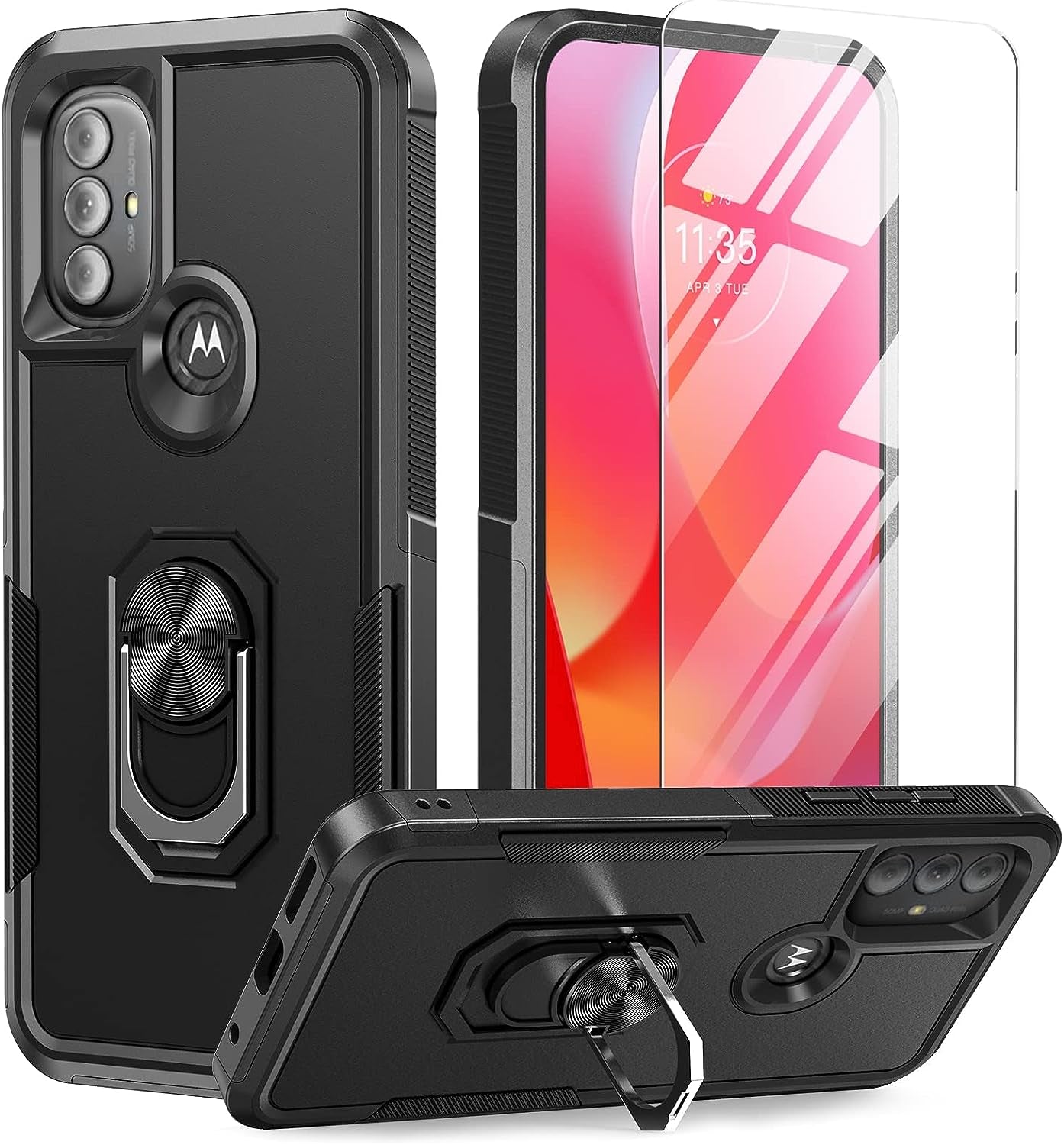 BNIUT for Motorola Moto G Power 2022 Case: Moto G Play 2023 Case & Moto G Pure 2021 Case - Dual Layer Protective Heavy Duty Phone Cover Shockproof Rugged with Non Slip Textured (Burgundy Purple)  binghexin Y Black Black  