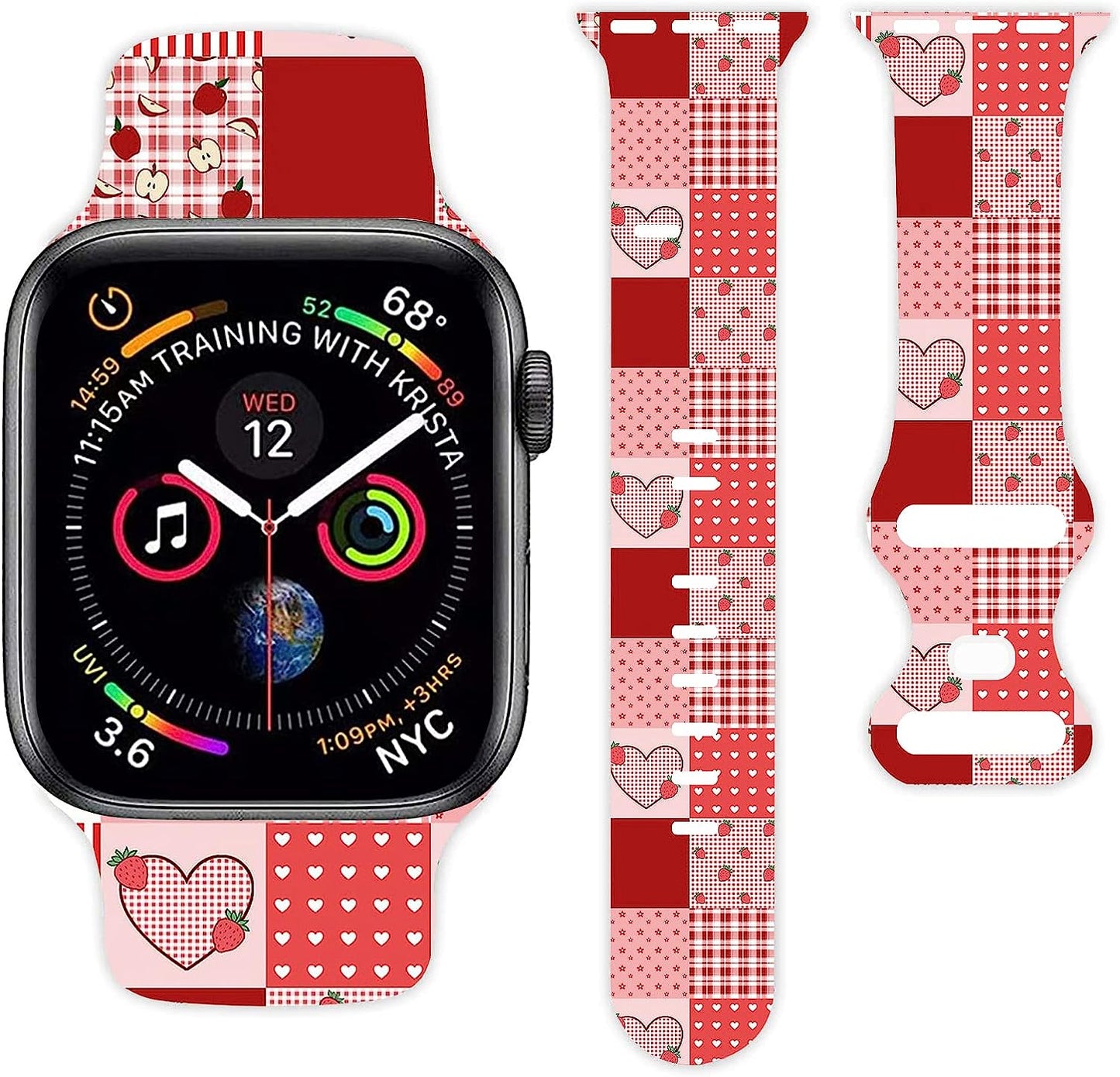 Valentine'S Day Holiday Watch Band Compatible with Apple Watch 38Mm 40Mm 42Mm 44Mm for Women Men Girls, Adjustable Soft Silicone Sport Strap Replacement Band with All Iwatch Series  MohuanDd GeZi-A 38mm/40mm/41mm 
