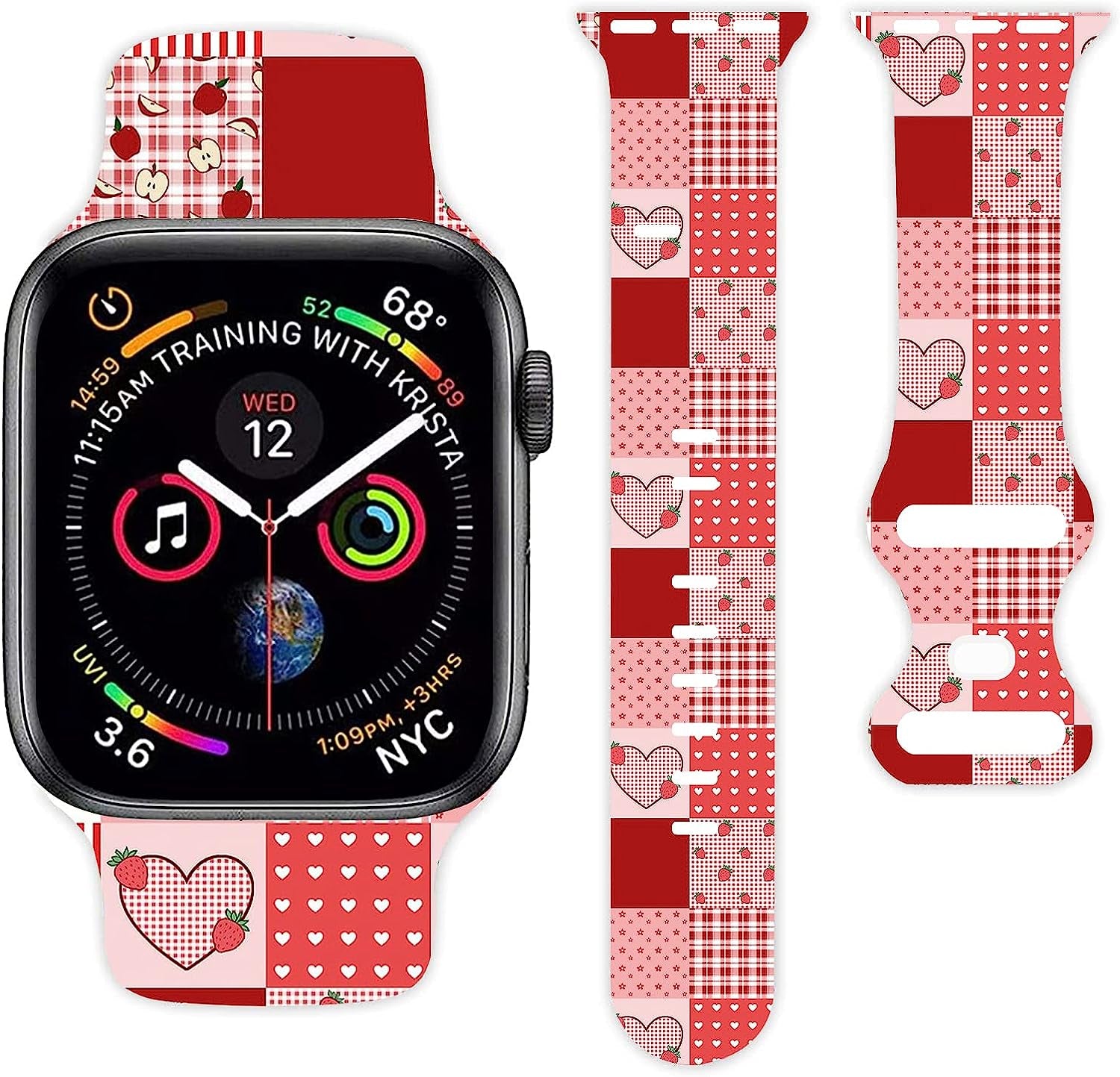 Valentine'S Day Holiday Watch Band Compatible with Apple Watch 38Mm 40Mm 42Mm 44Mm for Women Men Girls, Adjustable Soft Silicone Sport Strap Replacement Band with All Iwatch Series  MohuanDd GeZi-A 38mm/40mm/41mm 