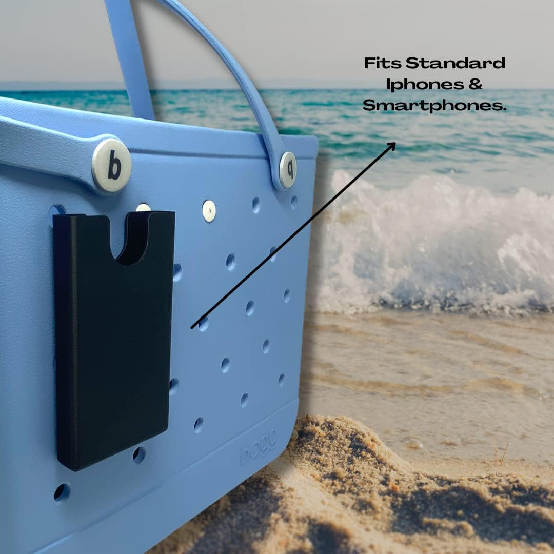 Freshe BAGLETS - Phone Holder Charm Accessory Compatible with Bogg Bags - Keep Your Phone Handy with Your Tote Bag - Made in the USA (Black)  FRESHe   