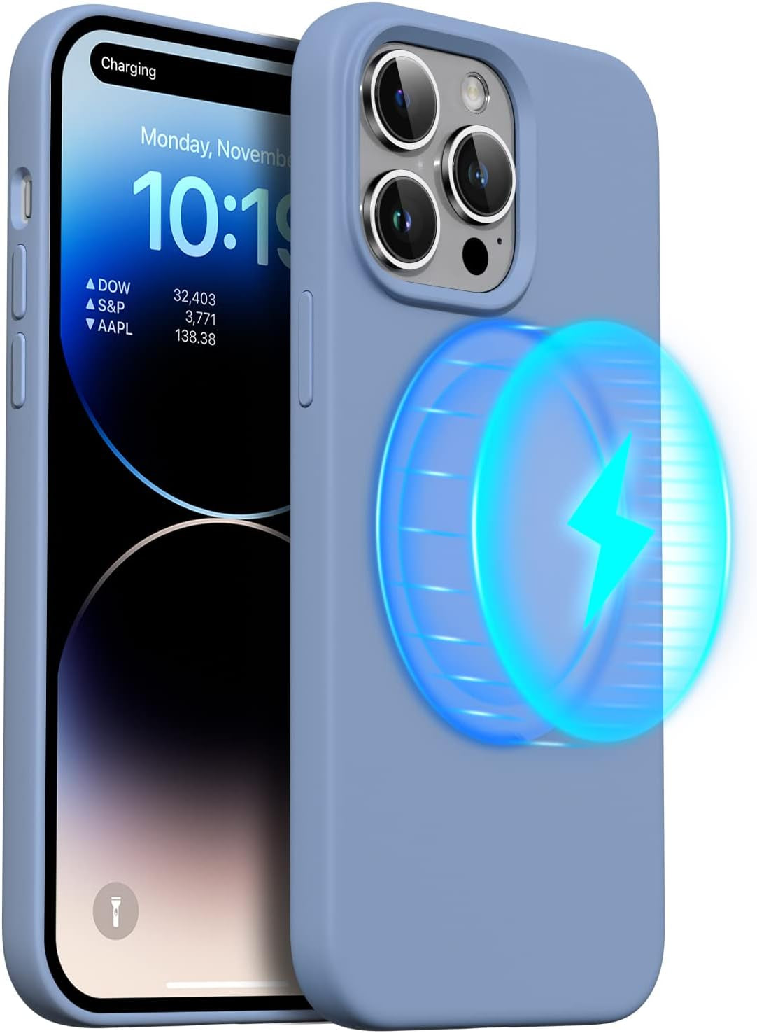 ORNARTO Compatible with Iphone 14 Pro Max Case 6.7, Slim Liquid Silicone 3 Layers Full Covered Soft Gel Rubber Phone Case Protective Cover with Microfiber Lining 6.7 Inch-Baby Yellow  ORNARTO Sierra Blue  