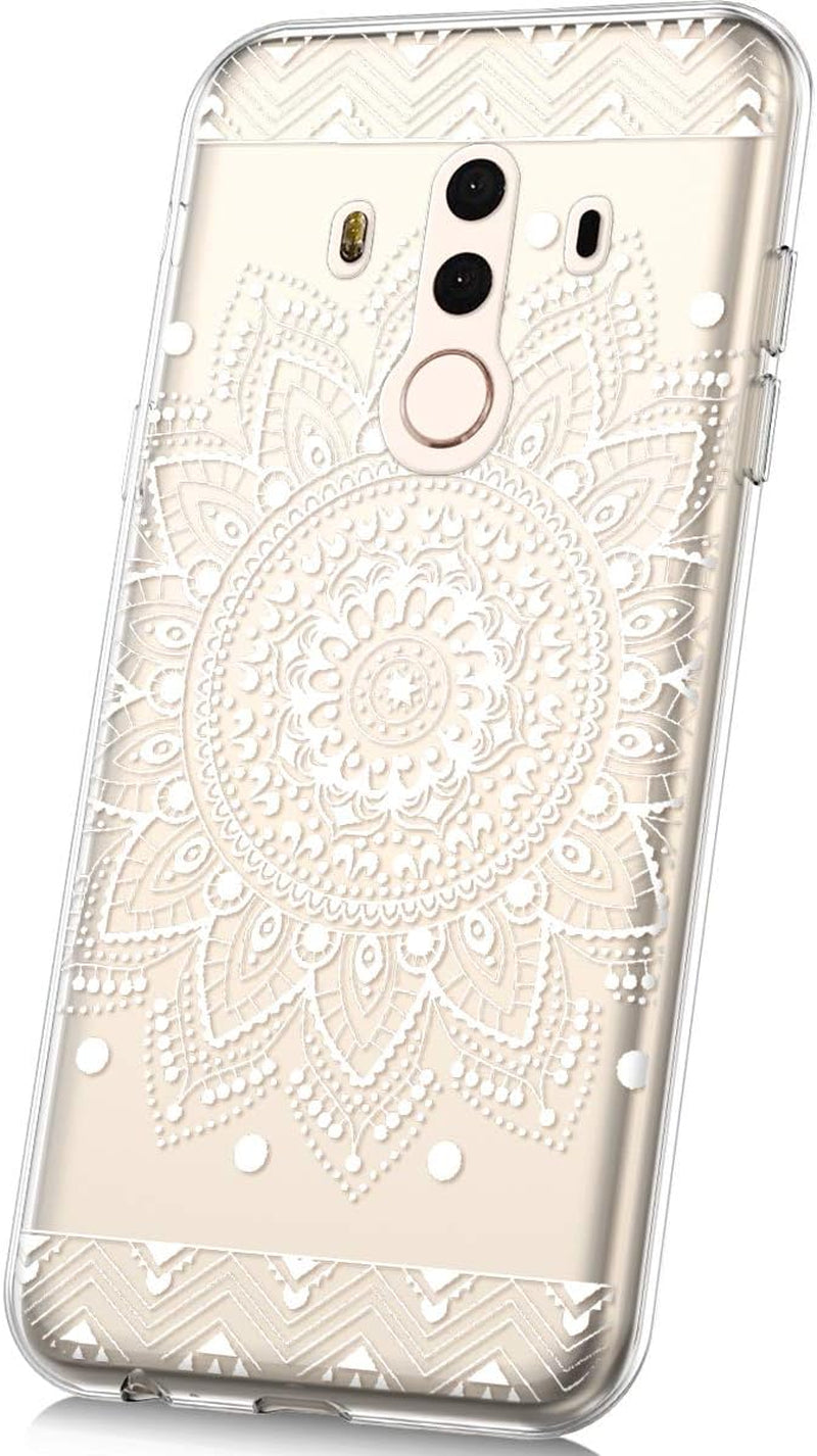 PHEZEN Case for Huawei Mate 10 Pro Case,Cute Art Design Soft Flexible Crystal Clear TPU Silicone Rubber Case Ultra Thin Transparent TPU Bumper Cover Phone Case for Huawei Mate 10 Pro,Blue Dreamcatcher  PHEZEN White Mandala Flower  