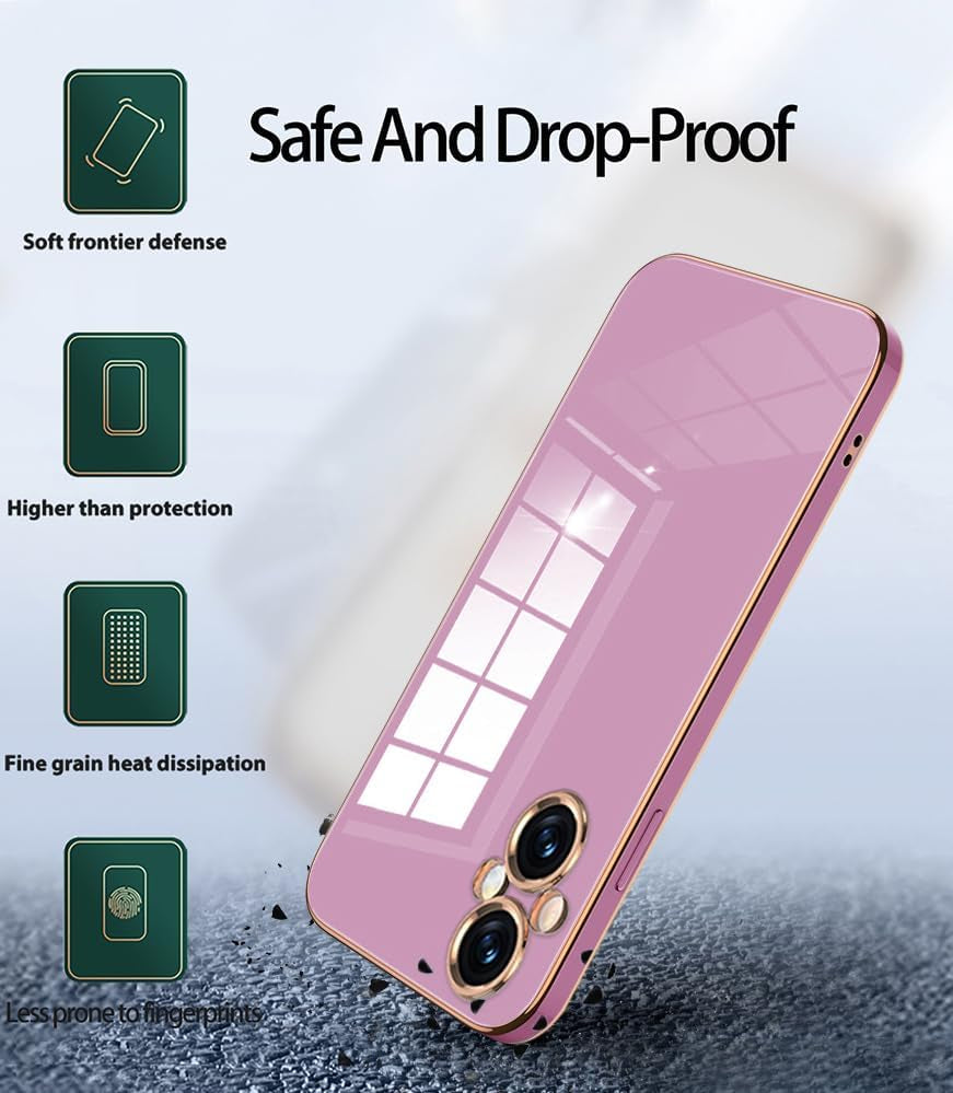 Wousunly Compatible with Oneplus Nord N20 5G Case Silicone Pink, Plating Phone Oneplus Nord N20 5G Case Shockproof Thin and Soft Cover (Purple)  Wousunly   