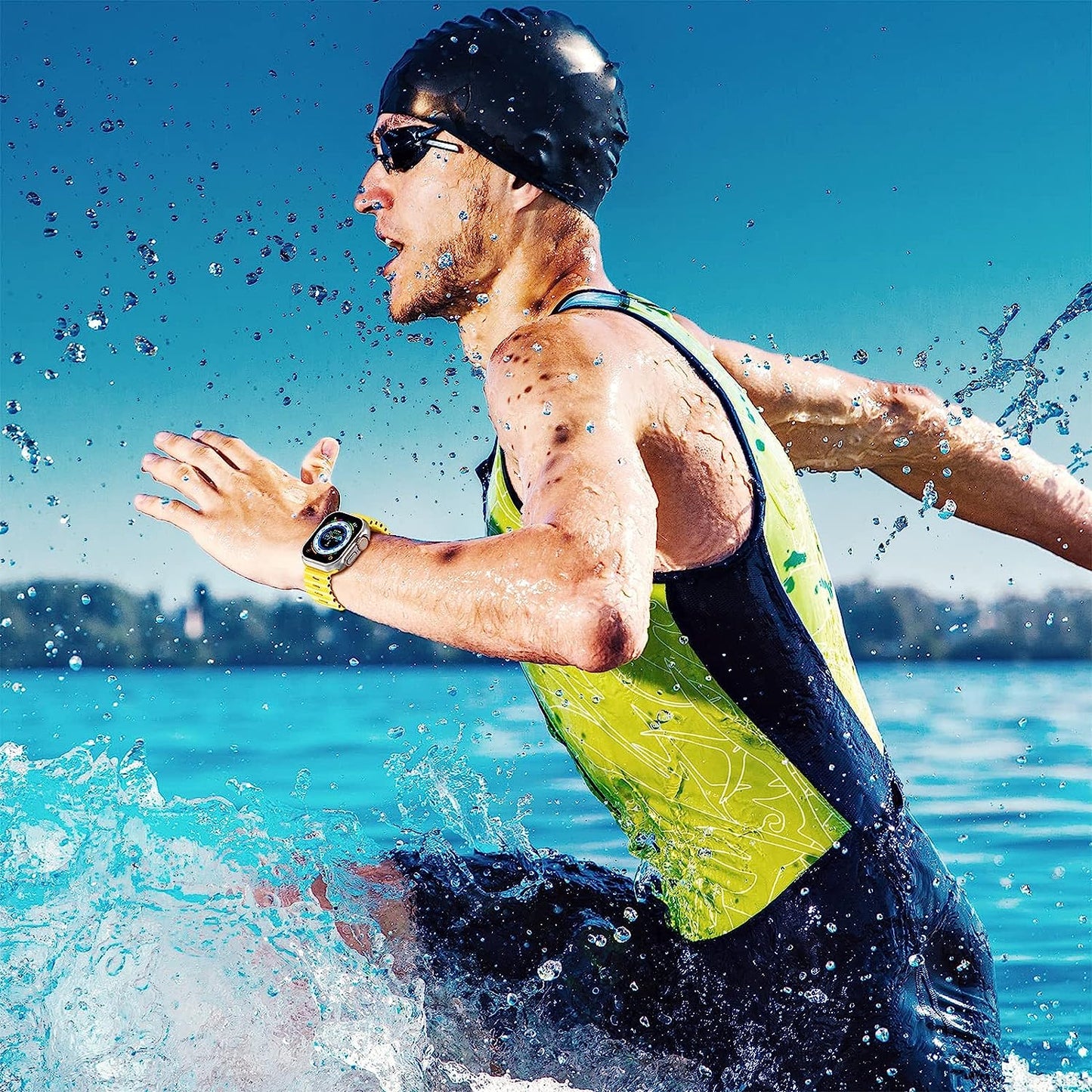 H&S Ocean Band for Apple Watch Band 44Mm 38Mm 45Mm 40Mm 49Mm 41Mm 42Mm,For Apple Watch Series 7/8,Adjustable Loop with Metal Buckle Sport Strap for Apple Watch Ultra/Se/Series 6/5/4/3/2/1  Tnsusop   