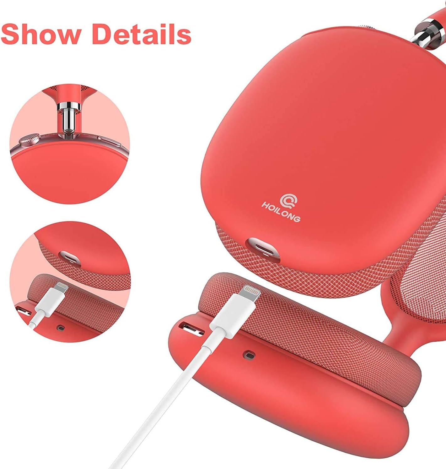 Airpods Max Case, Heylong Airpods Max Silicone Case, Full Protective, Soft Skin Friendly Shock-Absorbing Protective Case, Flexible Airpods Max Accessories Kits, Best Gifts for Women and Men (Red)  Nother   