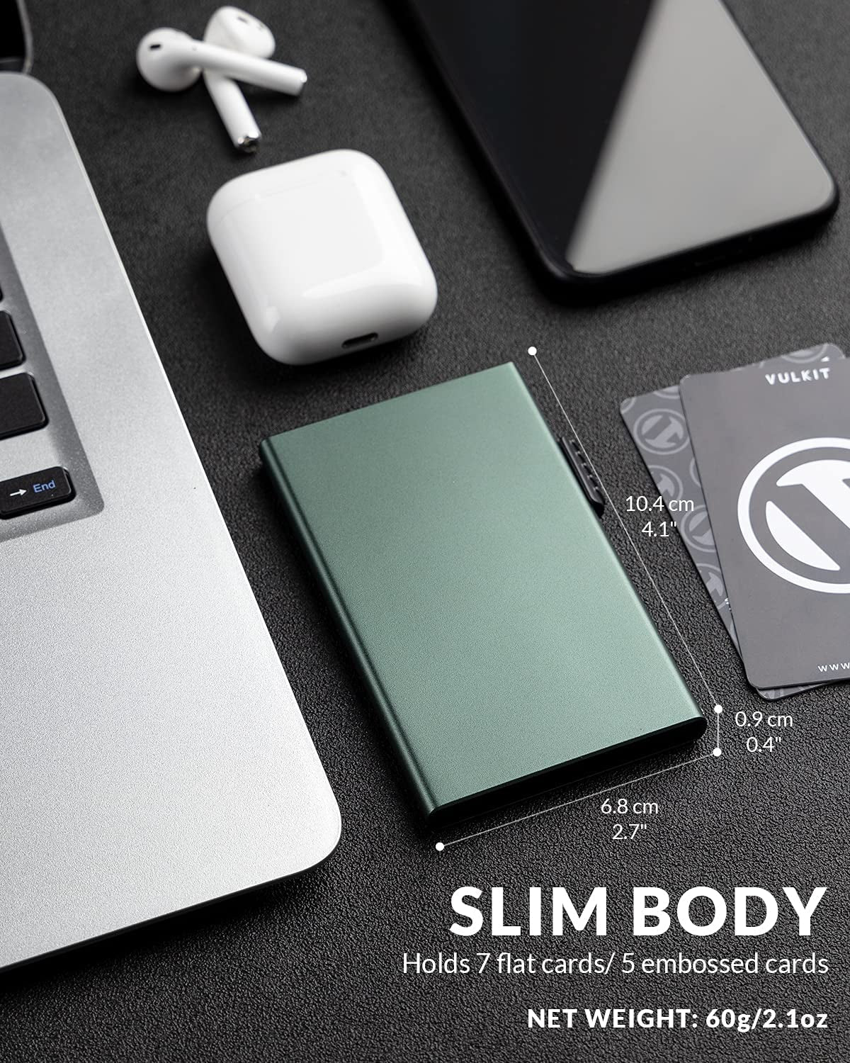 VULKIT Minimalist Credit Card Holder Pop up Cards RFID Protection Slim Metal Wallet  VULKIT   