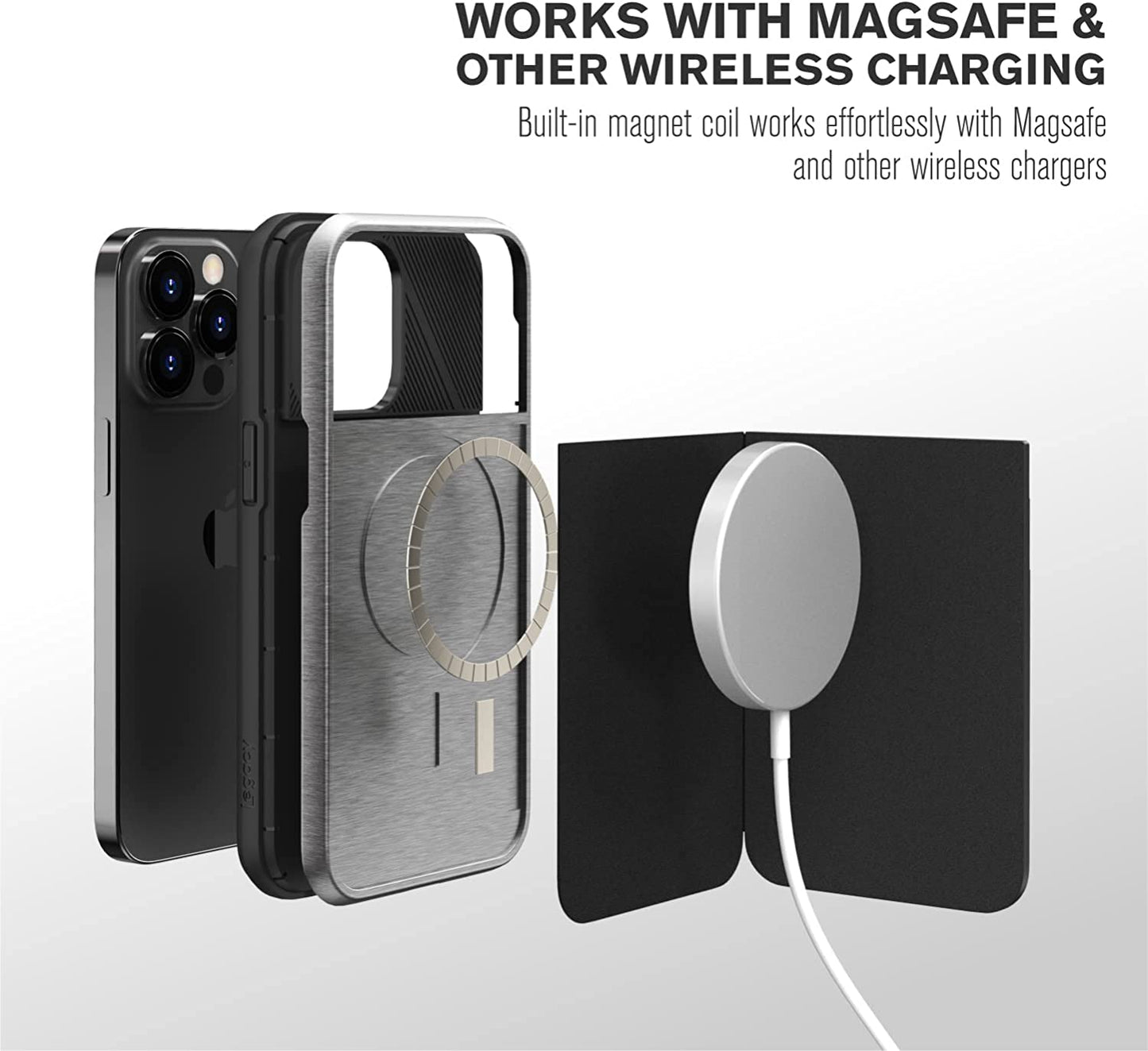 VENA Legacy Card Holder Wallet Case Compatible with Apple Iphone 13 Pro (6.1"-Inch), (Compatible with Magsafe, RFID Anti-Theft) Slim Profile Card Slot Cover with Kickstand - Space Gray  Vena   