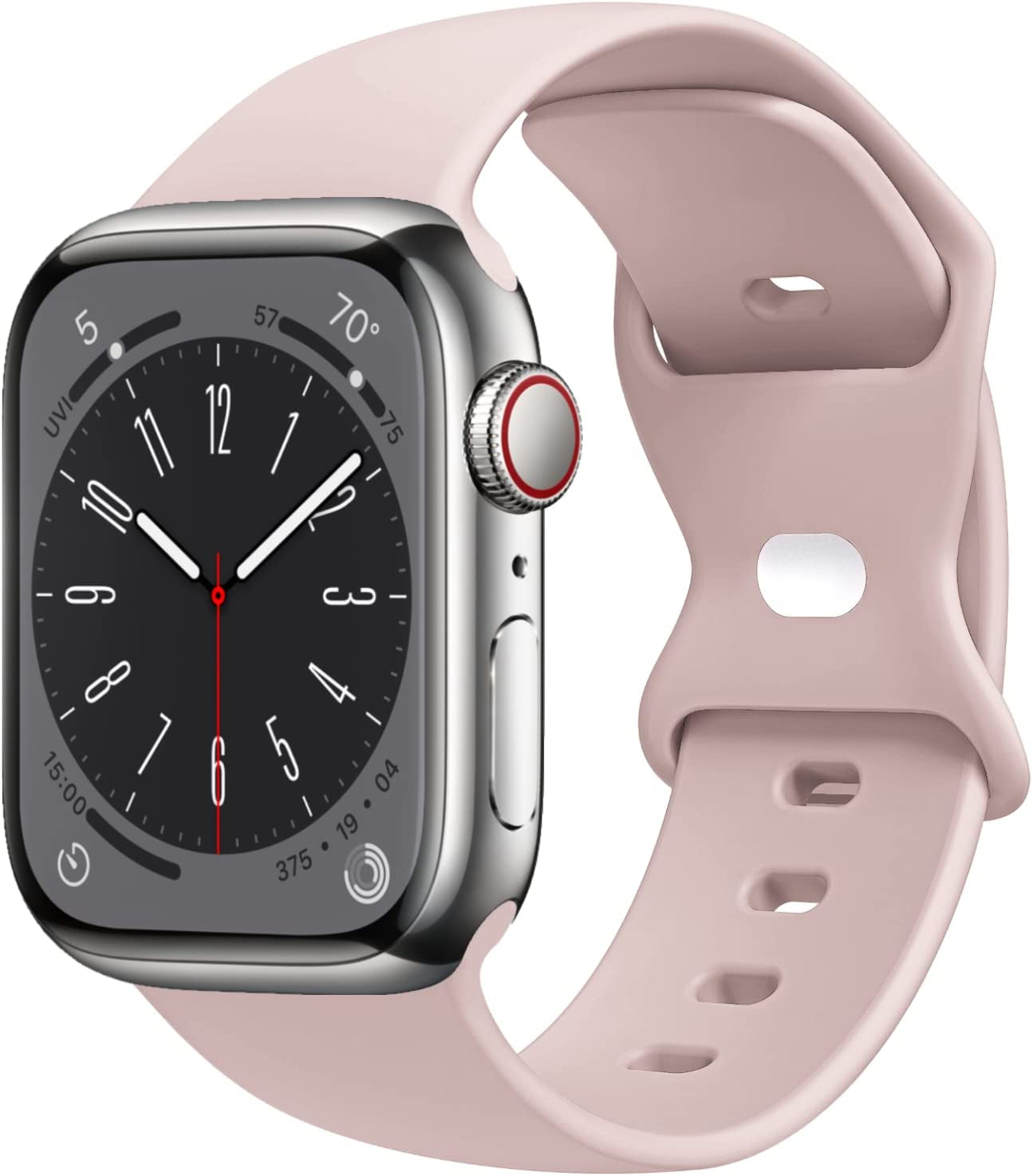 STG Sport Watch Band Compatible with Apple Watch Band 38Mm 40Mm 41Mm 42Mm 44Mm 45Mm 49Mm, Soft Silicone Replacement Sport Strap Compatible for Iwatch Ultra SE Series 8/7/6/5/4/3/2/1 (42Mm/44Mm/45Mm/49Mm, Klein Blue)  STG Pink Sand 42mm/44mm/45mm/49mm 