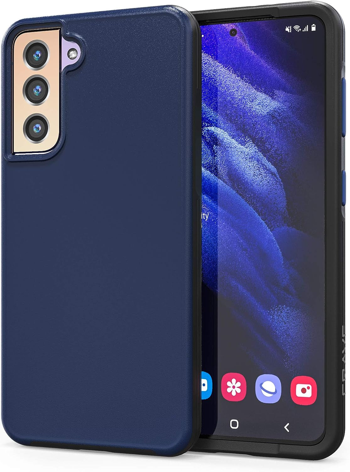 Crave Slim Guard for Galaxy S21 Case, Shockproof Case for Samsung Galaxy S21, S21 5G (6.2 Inch) - Black  Crave Navy  