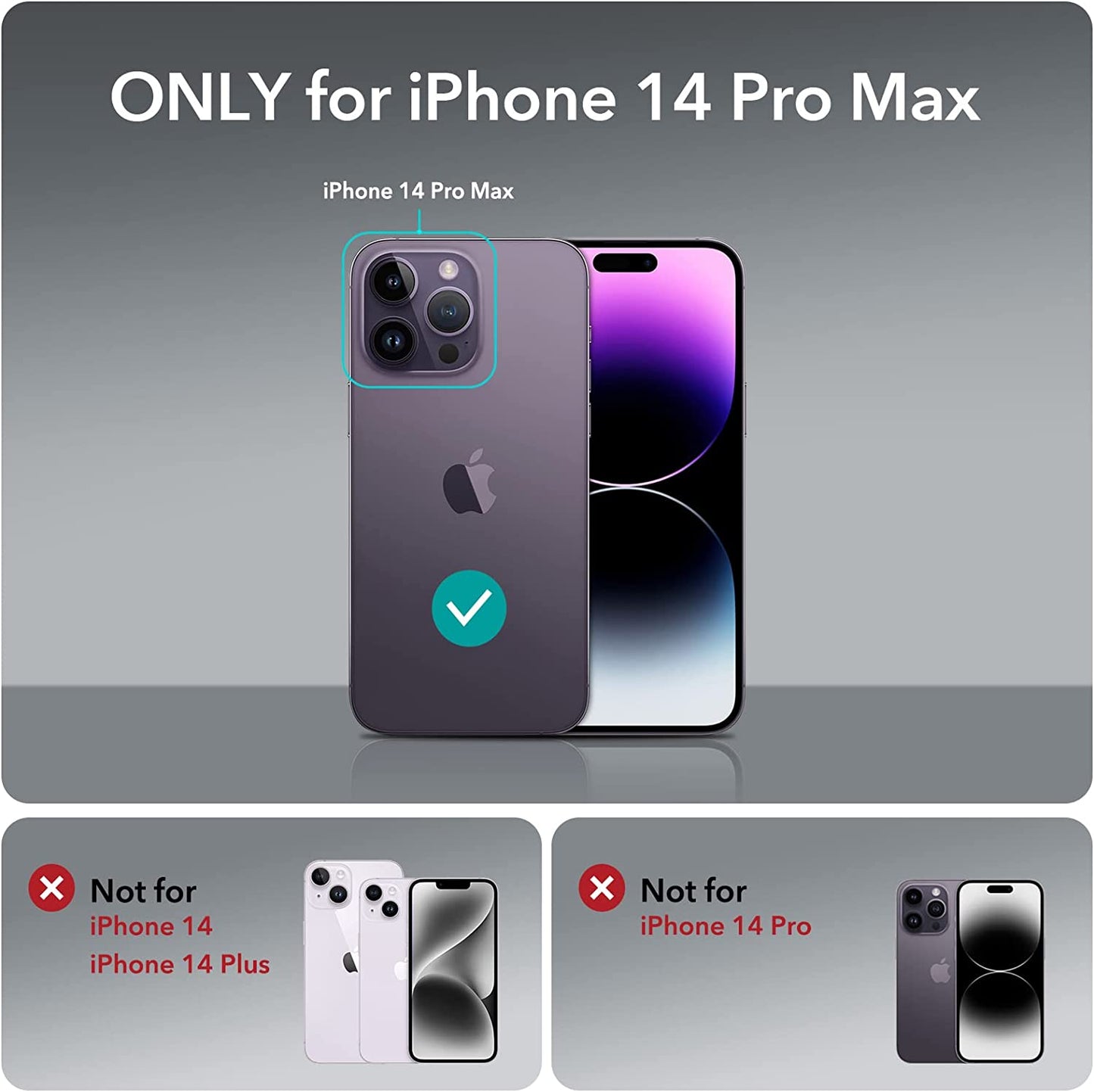 ESR for Iphone 14 Pro Max Case, Compatible with Magsafe, Shockproof Military-Grade Protection, Yellowing Resistant, Magnetic Case for Iphone 14 Pro Max, Classic Hybrid Case (Halolock), Clear Purple  Electronic Silk Road Corp   