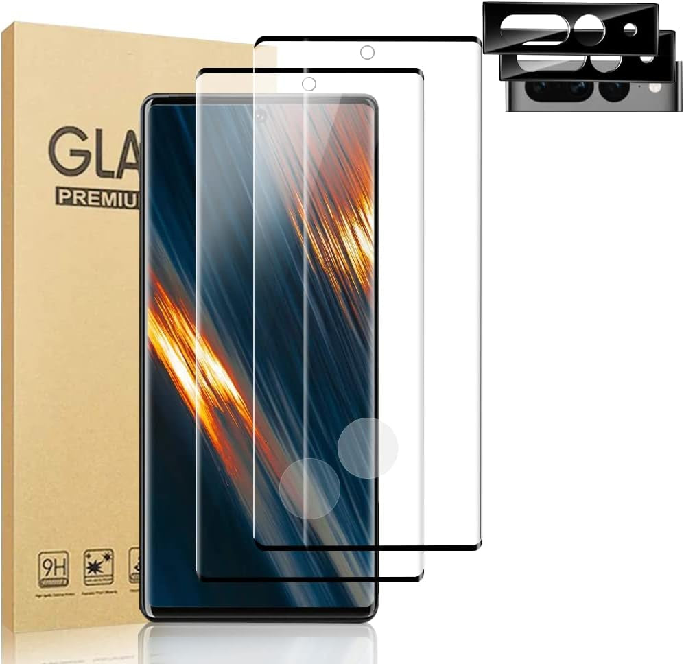 [2+2 Pack] Galaxy S20 Ultra Screen Protector and Camera Lens Protector,Fingerprint Unlock,3D Full Coverage,For Samsung Galaxy S20 Ultra (6.9 Inch) 9H Hardness Tempered Glass Screen Protector  OuYteu Google Pixel 7 Pro Screen Protector  