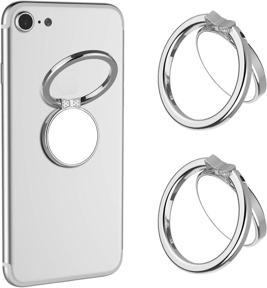 VASIVO Mirror Phone Ring Holder, 360° Swivel Ring Holder Finger Holder Holder for Iphone 7/7 Plus, Galaxy S8/S8 plus and Other Smartphones (Silver 2Pack)  VASIVO   