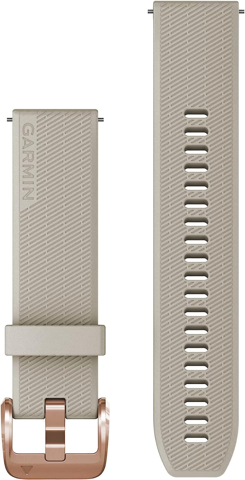 Garmin Quick Release 20 Watch Band, Light Sand Silicone with Rose Gold Hardware, (010-13114-02)  Garmin   
