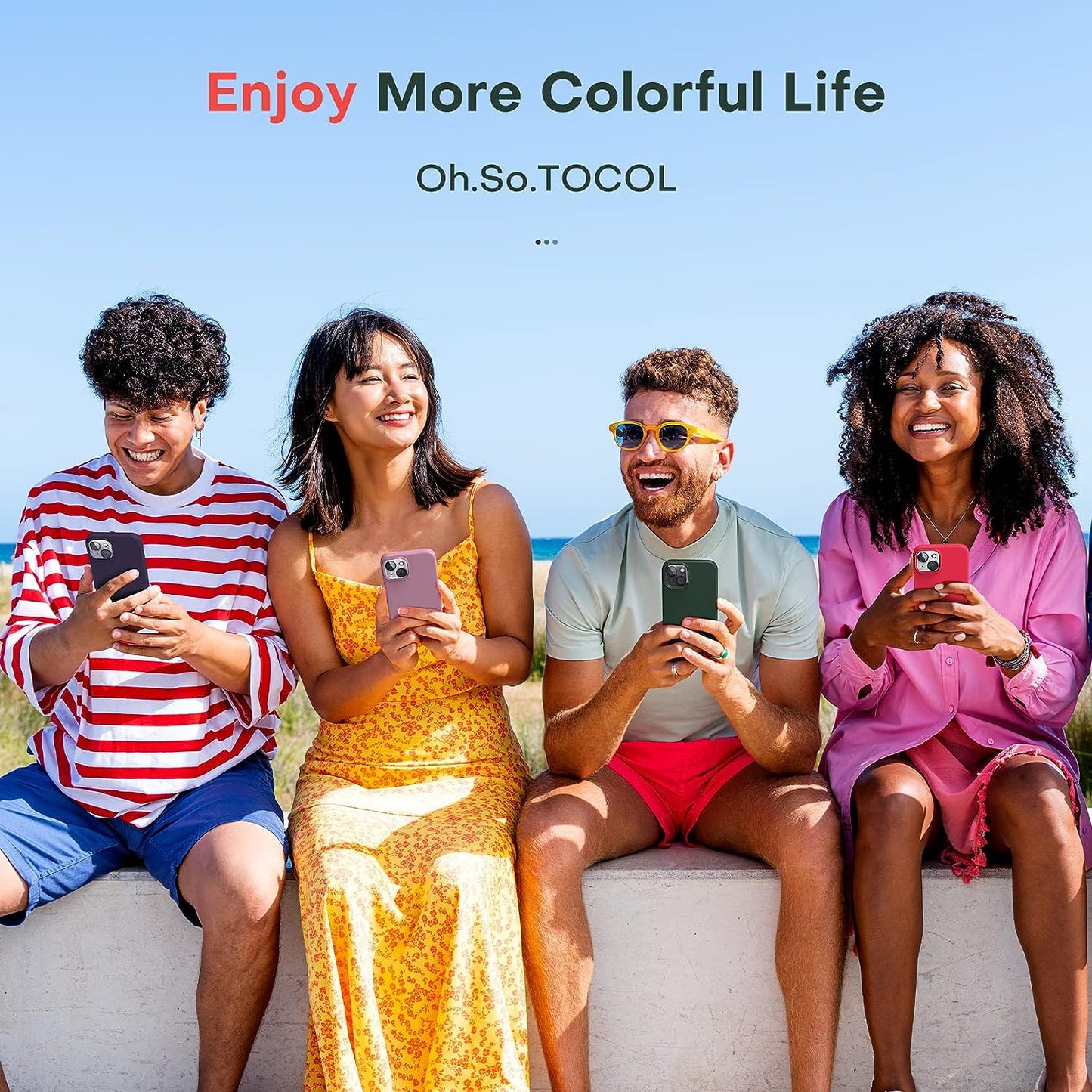 TOCOL 5 in 1 for Iphone 14 plus Case, 2X Screen Protector + 2X Camera Lens Protector, Slim Liquid Silicone Phone Case for Iphone 14 plus 6.7 Inch, [Anti-Scratch] [Drop Protection], Canary Yellow  TOCOL   