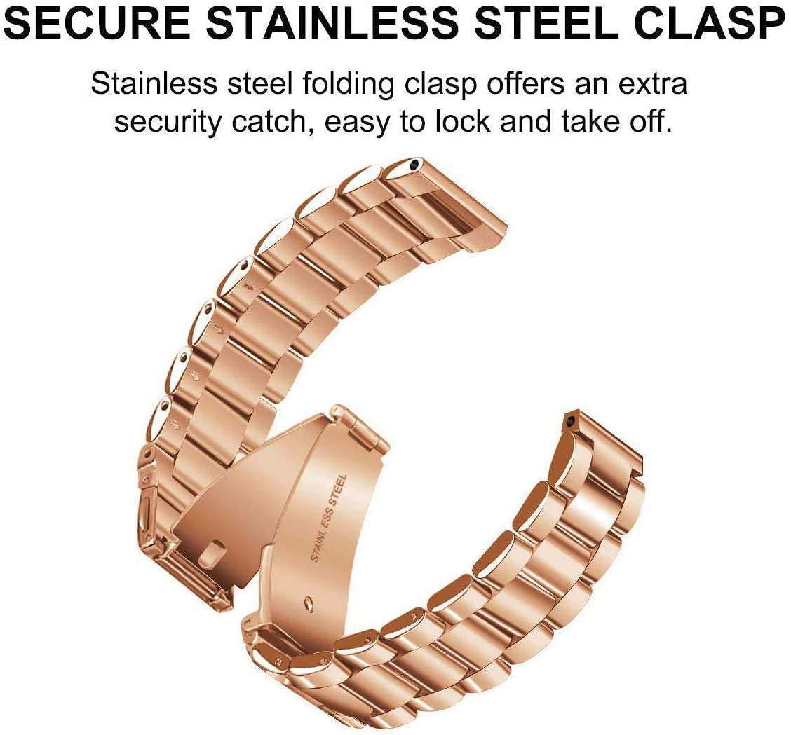 Valkit Compatible Samsung Galaxy Watch 42Mm/Galaxy Watch 5/4 40Mm 44Mm/Galaxy Watch Pro 5 45Mm/Galaxy Watch 3 41Mm Band, 2 Pack 20Mm Stainless Steel Wristbands Men Women for Galaxy Watch Active  VKT   