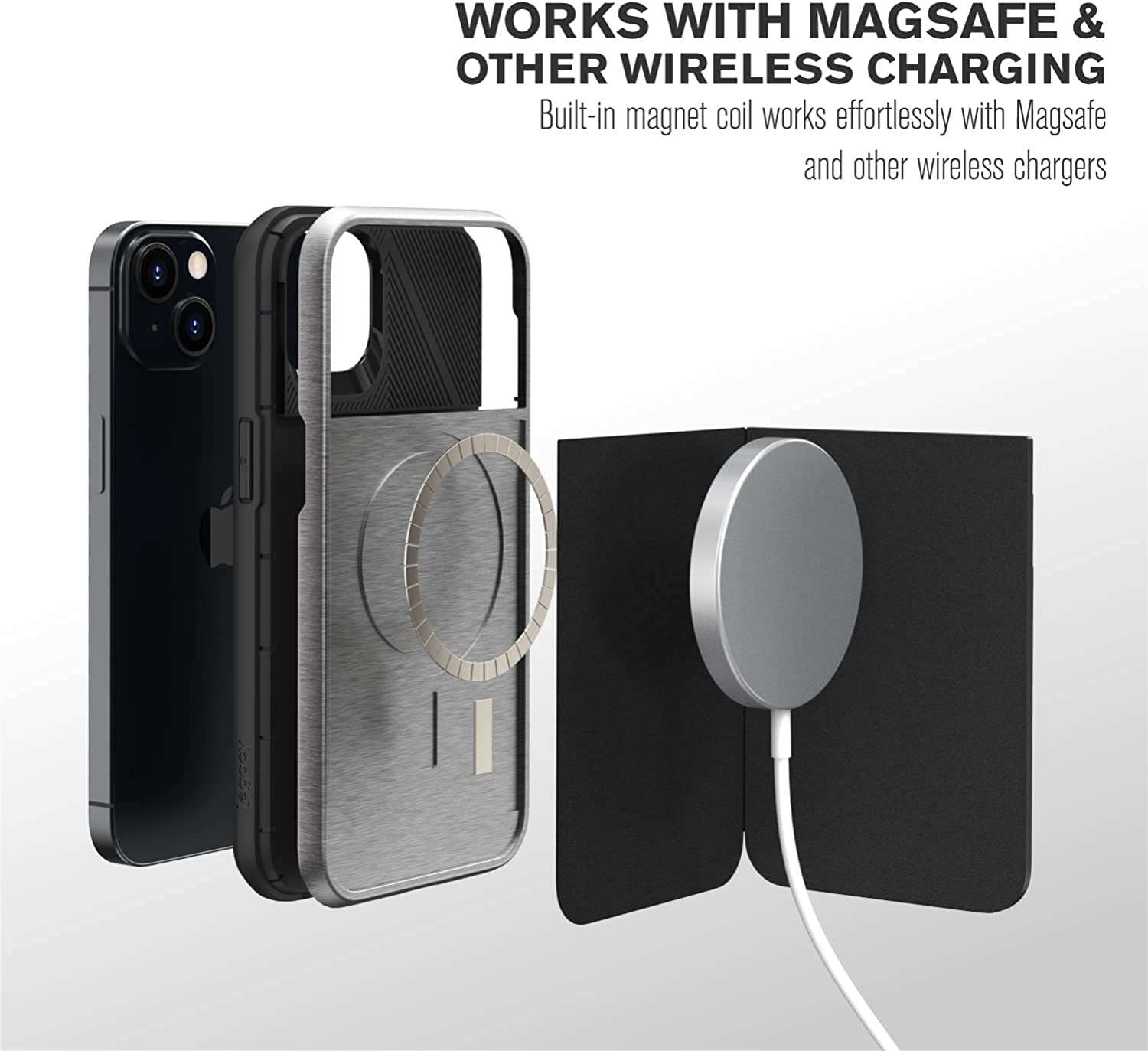 Vena Legacy Card Holder Wallet Case Compatible with Apple Iphone 13/14 (6.1"-Inch), (Compatible with Magsafe, RFID Anti-Theft) Slim Profile Card Slot Cover with Kickstand - Space Gray  Vena   