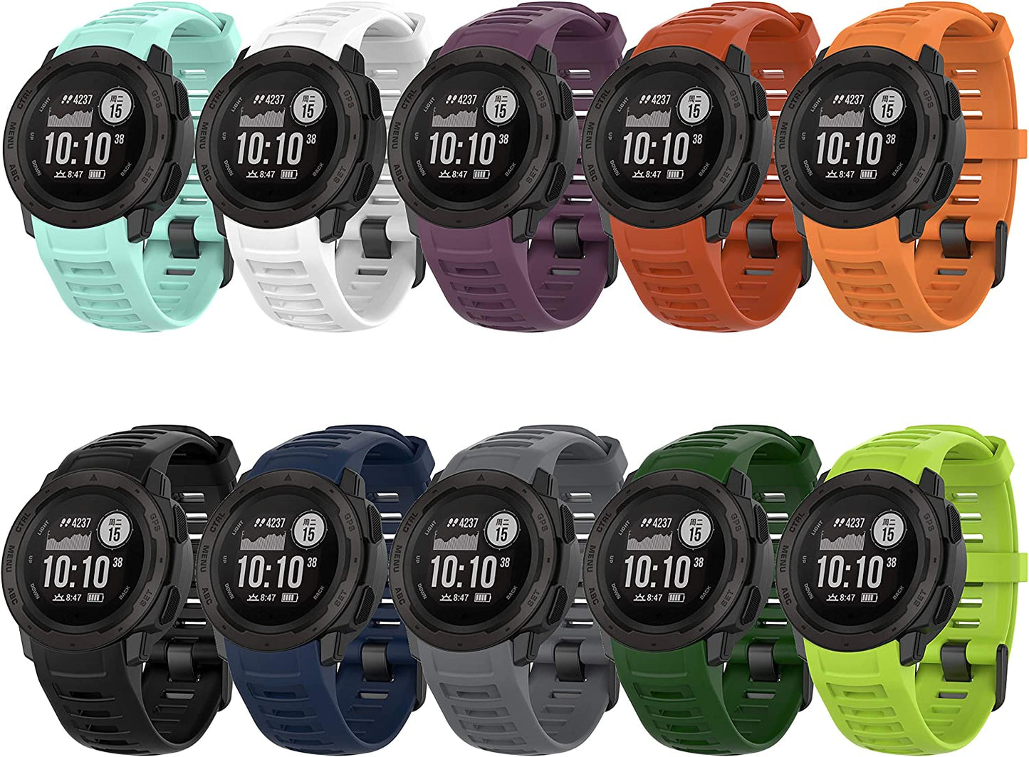 QGHXO Band for Garmin Instinct, Soft Silicone Replacement Watch Band Strap for Garmin Instinct/Instinct Tide/Instinct Tactical/Instinct Solar/Instinct Esports (No Tracker)  QGHXO   