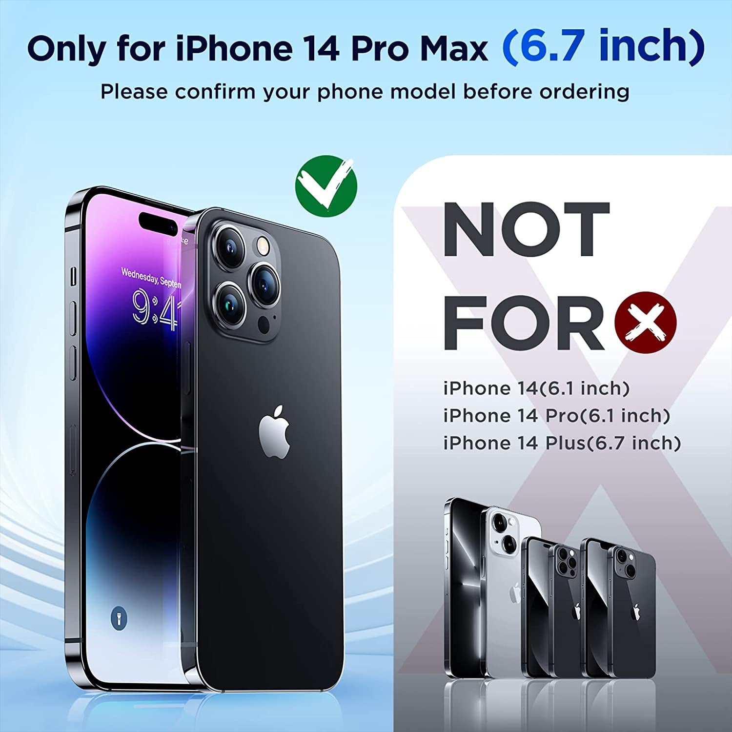 Simtect Ultra Clear Designed for Iphone 14 Pro Max Case, [Non-Yellowing] [10 FT Military Drop Protection] Slim Fit yet Protective Shockproof Bumper with Airbag Phone Case Cover 6.7 Inch- Crystal Clear  Simtect   