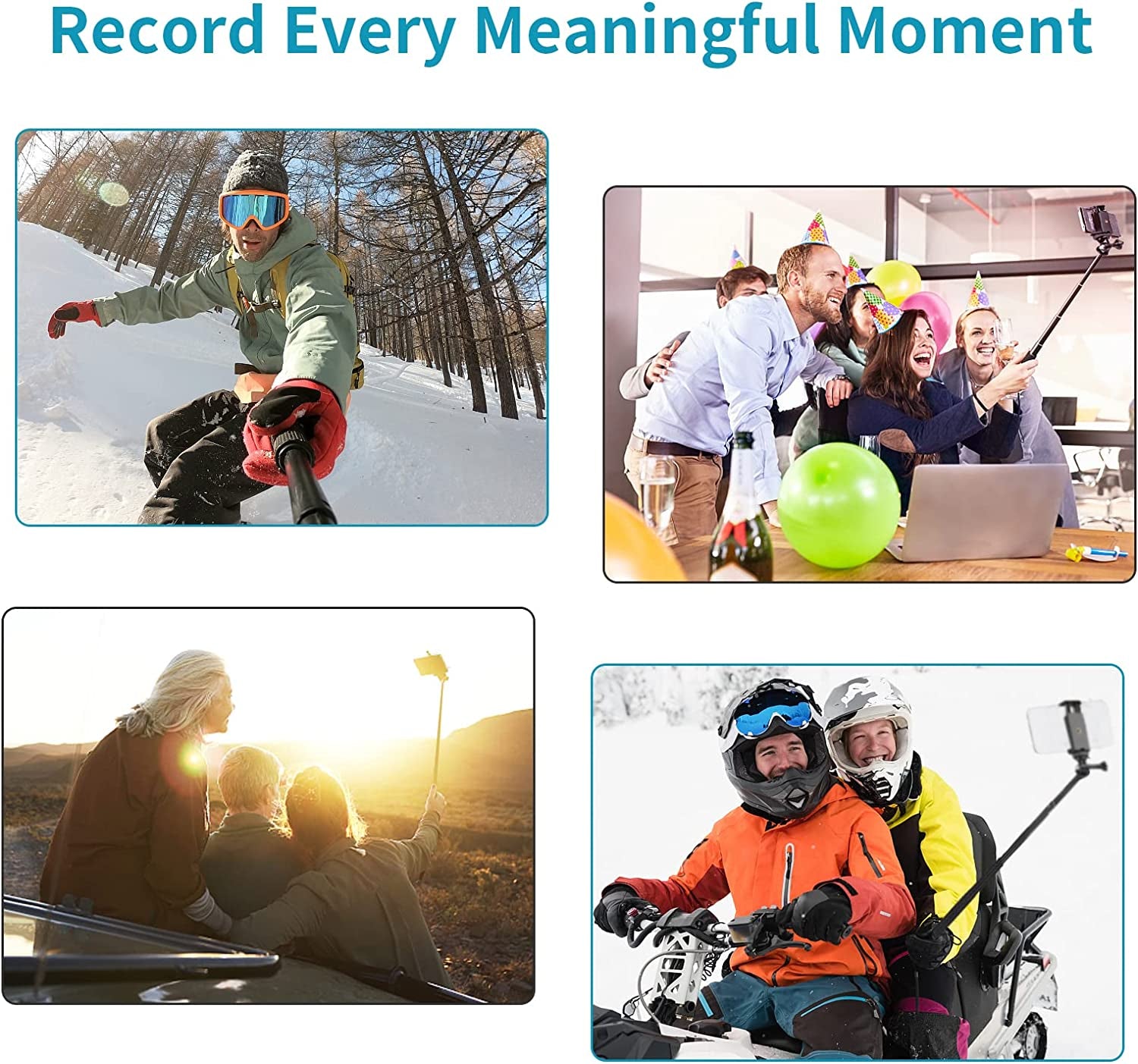 Extendable Aluminum Selfie Stick/Monopod, Compatible for Gopro Hero 10 9 8 7 6 5 4 3 2 Fusion Max, OSMO Action,Akaso, SJCAM Action Camera and Cell Phone Accessories  DADE FAC   