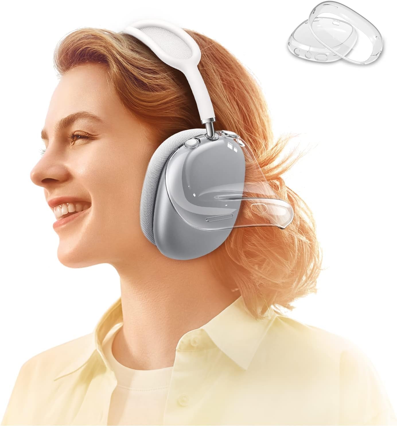 Clear Case for Airpods Max Case Cover, AIRSPO Clear Soft TPU Anti-Scratch Protective Case Cover for Airpods Max Headphones,Transparent Airpods Max Cover (Blue)  AIRSPO Clear  