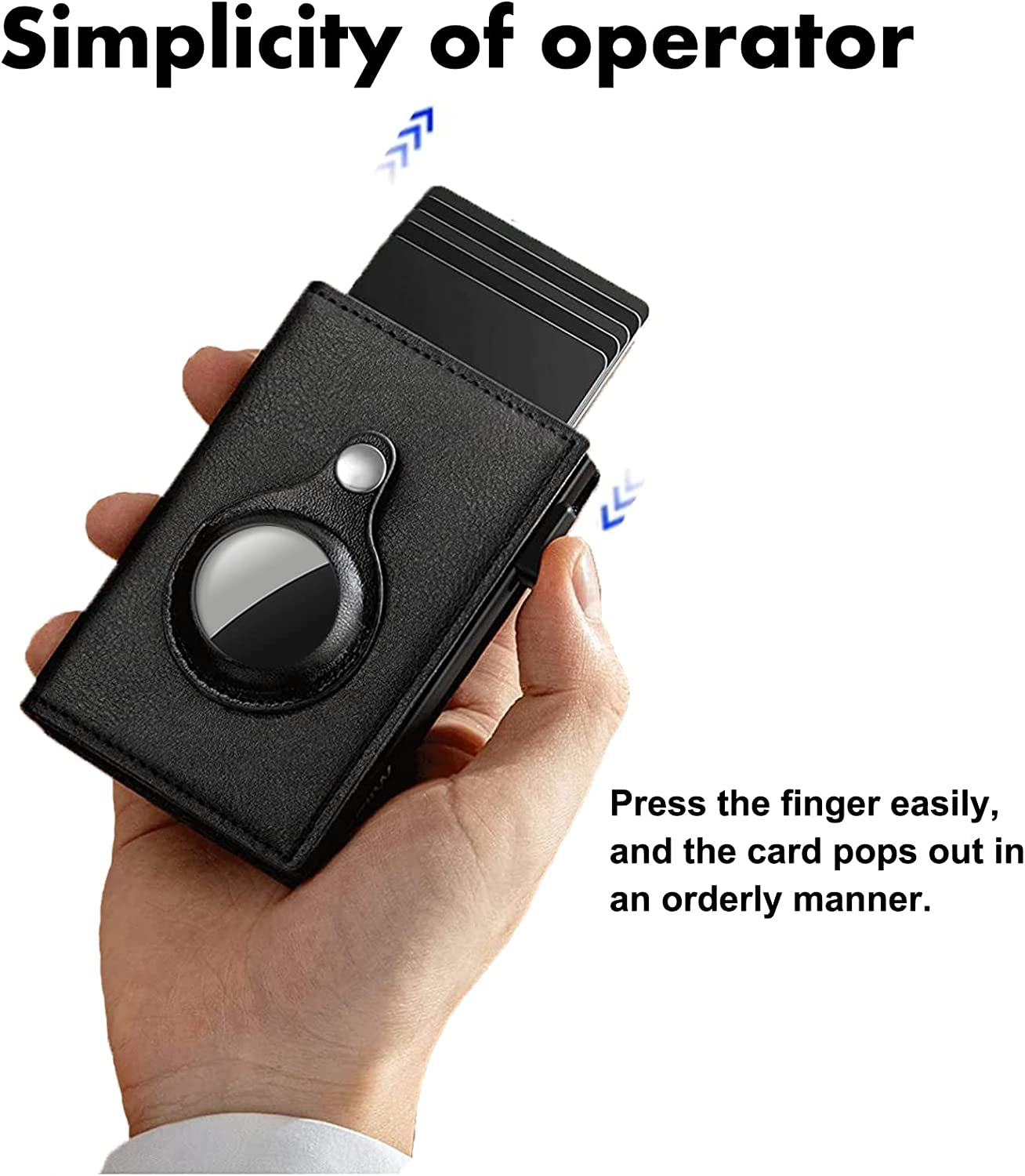 Credit Card Holder for Men, Premium Genuine Leather Credit Card Holder with Slim Wallet RFID Technology, Airtag Wallet for Men with Money Clip  Cloud pie   