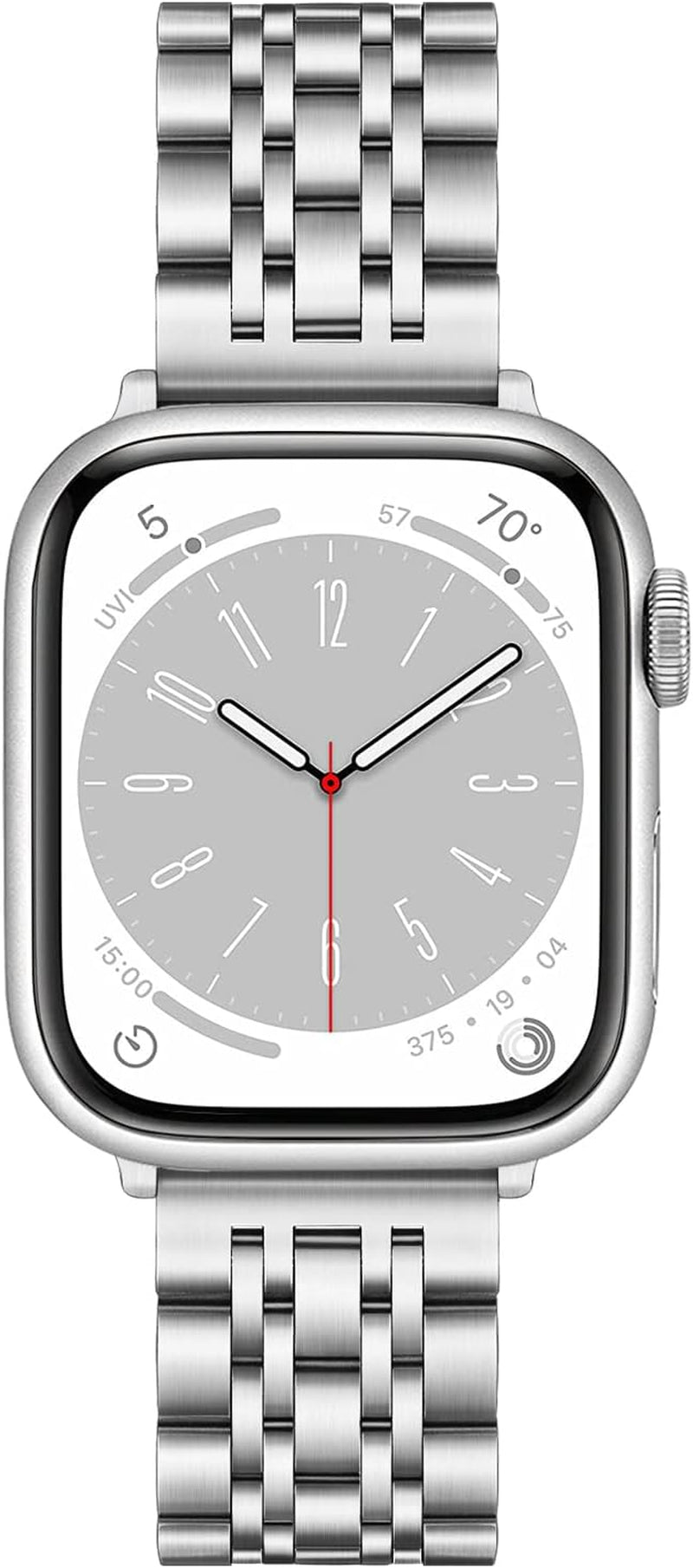 Trumirr Band for Apple Watch Series 8 7 41Mm Starlight Women Men, Stainless Steel Bands Replacement Strap for Iwatch SE Series 8 7 6 5 4 3 2 1 41Mm 40Mm 38Mm  TRUMiRR Silver 42/44/45/49mm 