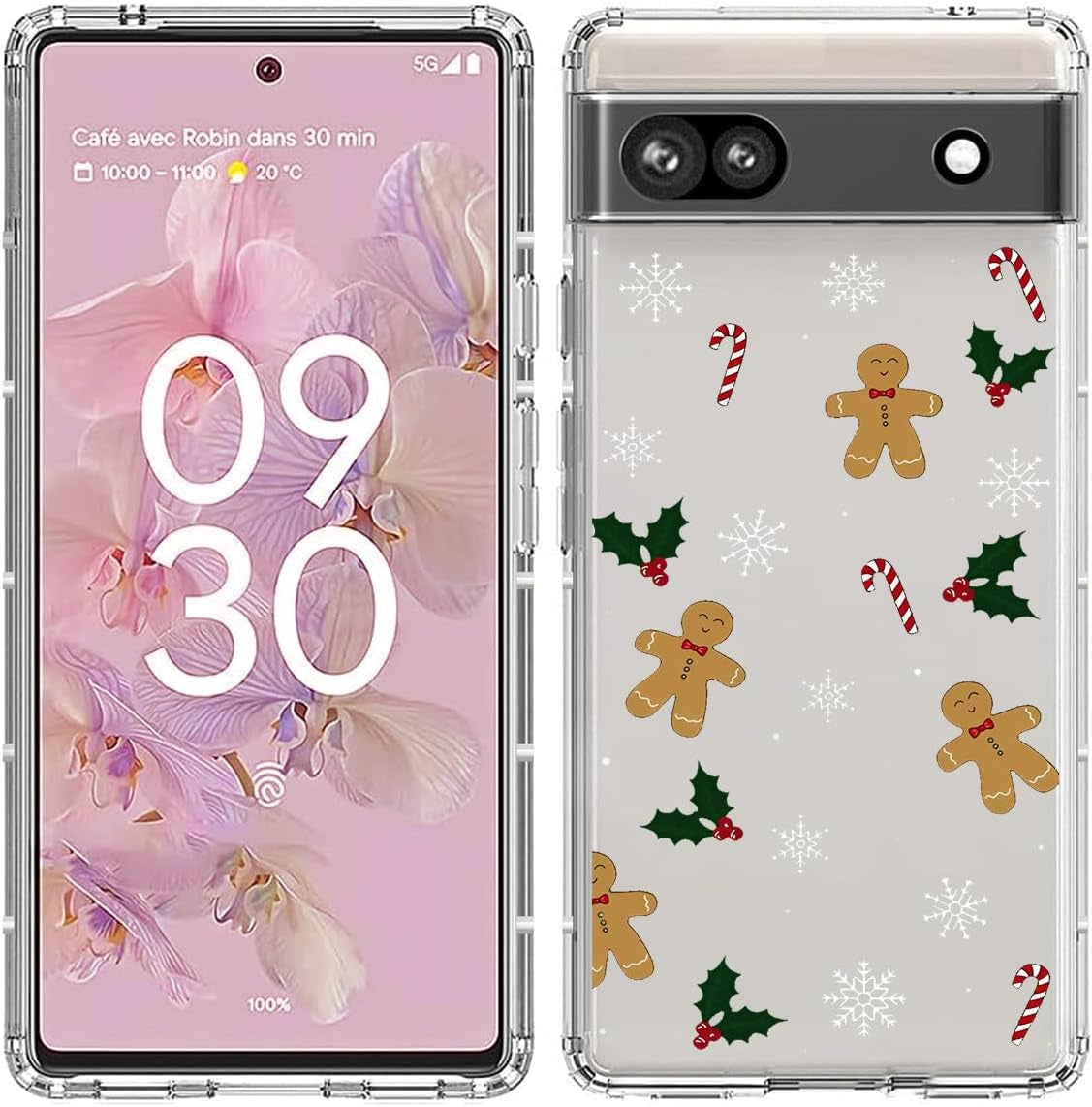 YCJACE Google Pixel 6 Pro Case Clear with Christmas Design Soft Flexible TPU Ultra-Thin Shockproof Anti-Scratch Bumper Protective Cover Case for Google Pixel 6 Pro-Christmas  YCJACE Gingerbread Man Google Pixel 6A 