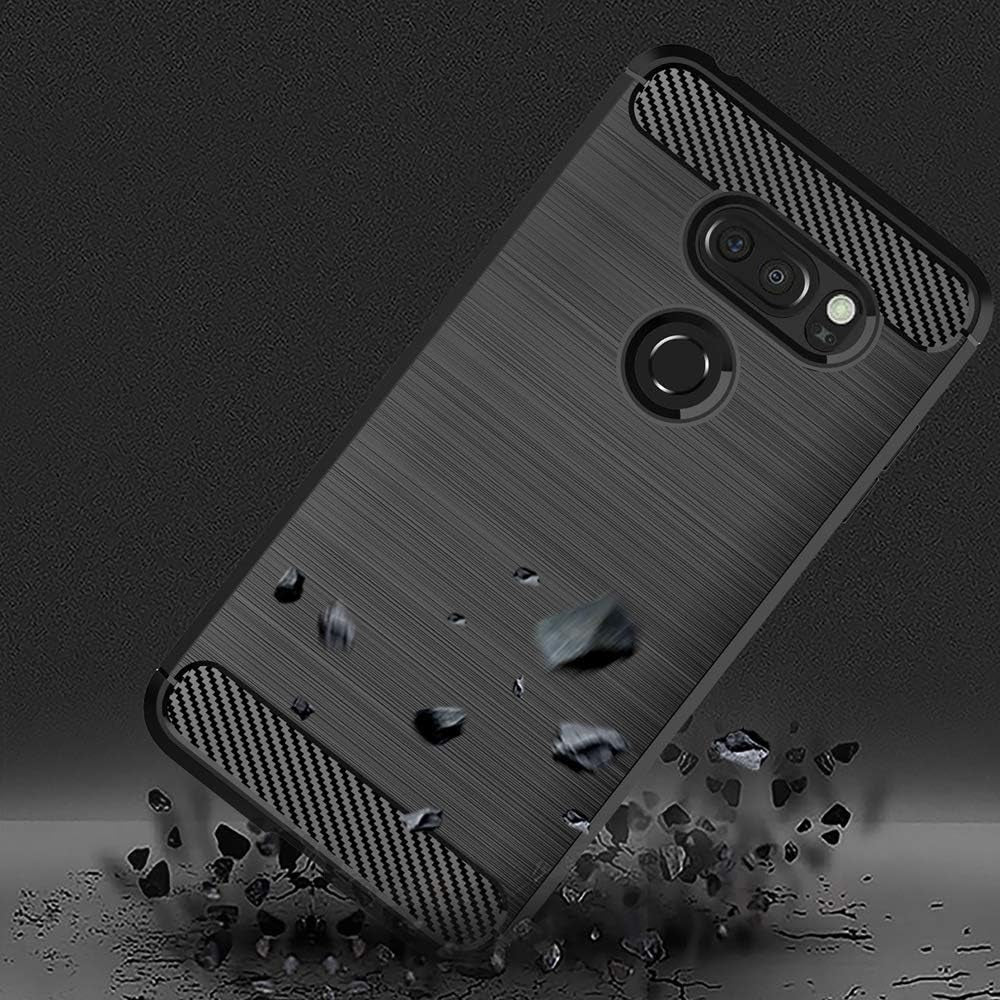 Phone Case for LG V35 Thinq V30 plus with Tempered Glass Screen Protector Slim Accessories Silicone Protective Cell Cover LGV30 LGV35 LG30 LG35 Thin Q V35Thinq V30Plus V 30 35 V30+ V30S 30Plus 35Thinq  NSS   