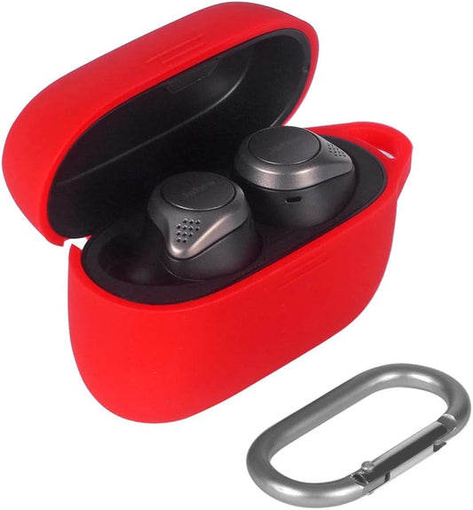 Zaracle Portable Protective Pouch Sleeve Cover Silicone Case Carrying Case for Jabra Elite Active 75T Alexa Enabled True Wireless Sports Earbuds (Red)  Zaracle   