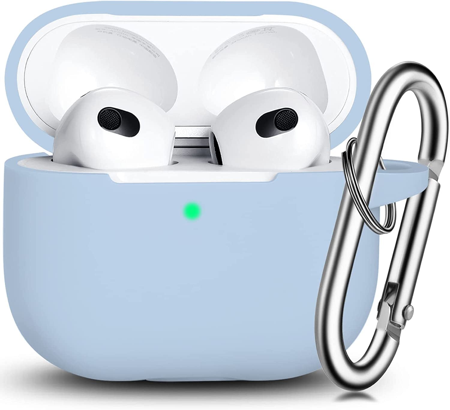 R-Fun Airpods 3 Case Cover, Silicone Protective Accessories Skin with Keychain Compatible with Apple Airpod 3Rd Generation a Black  R-fun   