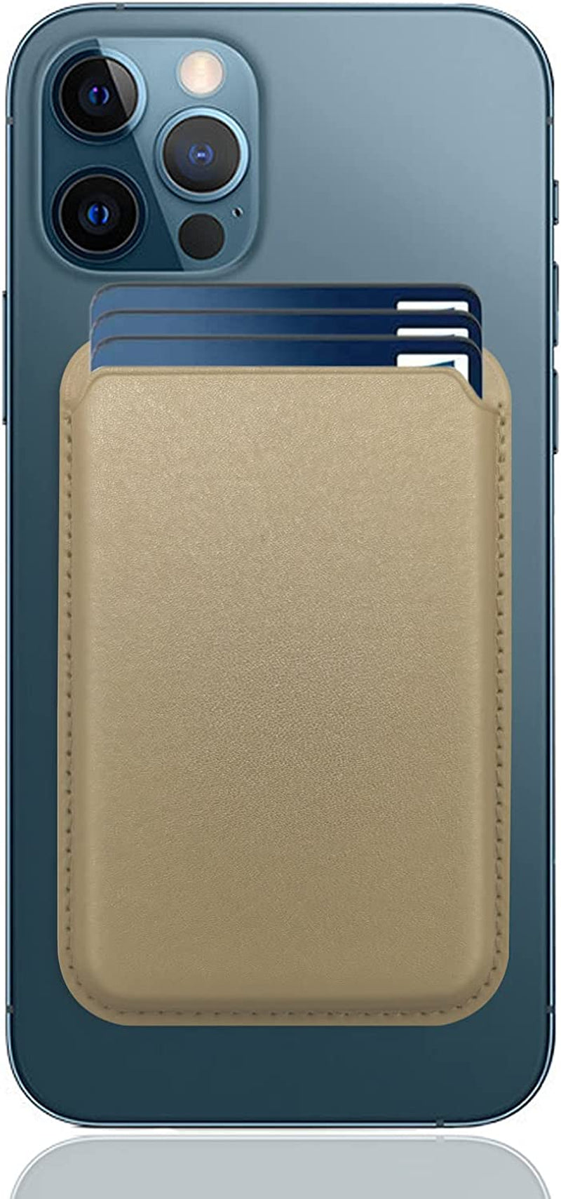 [2 Pack] Magnetic Card Holder Wallet for Iphone 14/13/12 Series with Magsafe, Leather Wallet for Iphone 14 Pro/Pro Max/Plus/14, Mag-Safe Wallet for Iphone 13 Pro/Pro Max/Mini/13/12 Series, Black Blue  iLodn Gold  