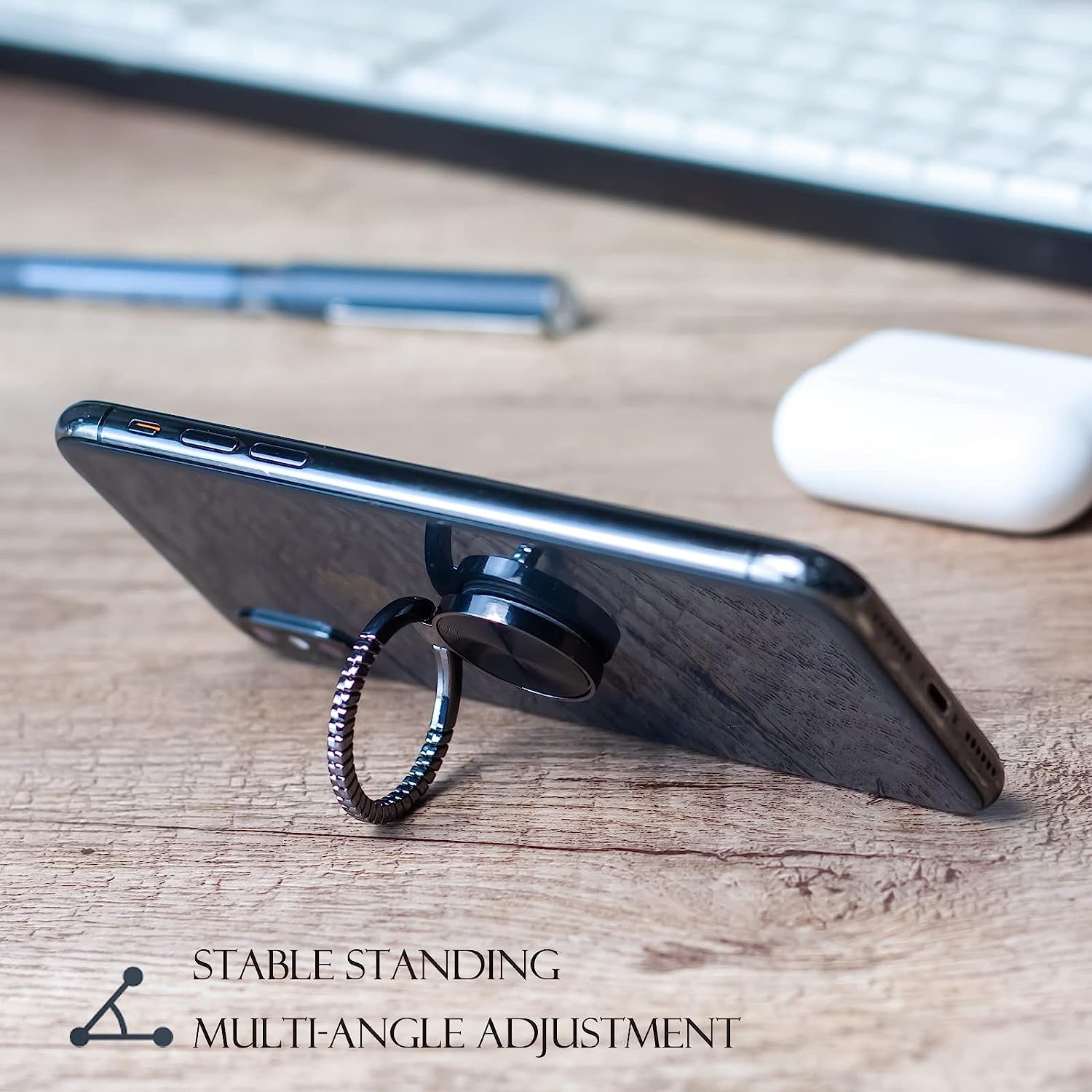 [2 Packs] Featured CD Textures Cell Phone Ring Holder Stand, 360 Degree Rotation Finger Ring Kickstand with Polished Metal Phone Grip for Magnetic Car Mount, Smartphone Accessories  Wansurs   