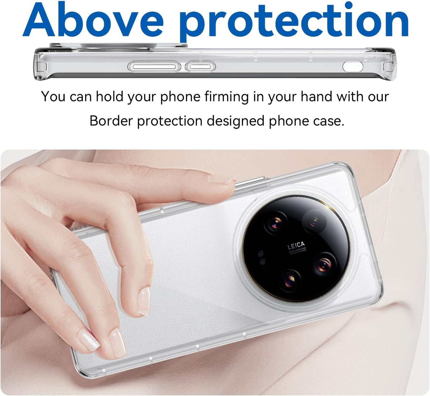 DFTCVBN Phone Case for Xiaomi 13 Ultra Case, Mi 13 Ultra 2304FPN6DC Case with HD Screen Protector, Soft Bumper with Clear Crystal PC Hard Back Shockproof Cover Cases for Xiaomi Mi 13 Ultra 5G Clear  DFTCVBN   