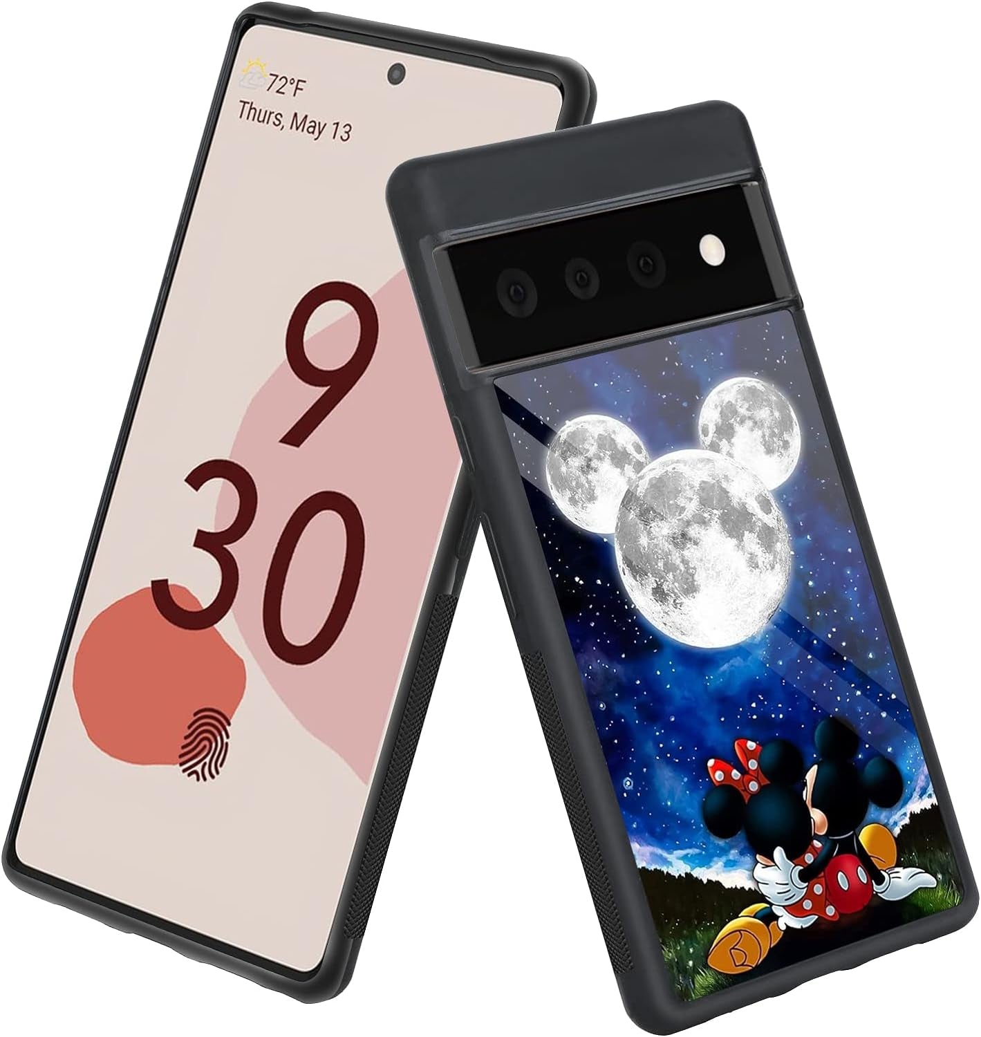 Cartoon Case for Google Pixel 6 Pro Case Cute Stitch Cartoon Character Pattern Tire Anti-Slip Anti-Scratch Design TPU +PC Shockproof Protection Bumper Black Cover for Google Pixel 6 Pro (2021)  cuwana Mickey Minnie Moon  