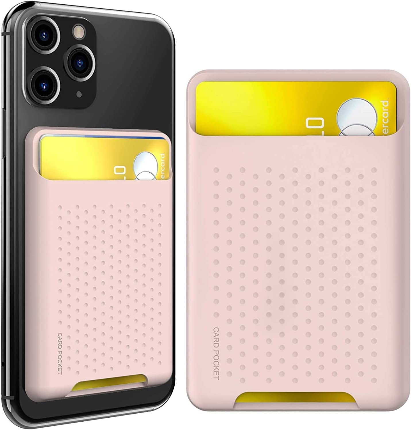 AHASTYLE Card Holder for Back of Phone for Magsafe Strong Magnetic【Rfid Shielding】 Silicone Wallet Compatible with Iphone 14/13/12/Pro/Pro Max/Mini (Pink)  AHASTYLE A- Pink  