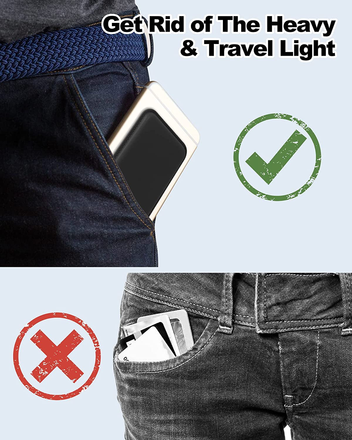 COMWINN Mag Safe Wallet with Double-Row Magnets - Minimalism Leather Mag Safe Card Holder - Slim Magnetic Wallet for Iphone 14/13/12 Series Model and Magsafe Case - Max Fit 3 Cards Black  COMWINN   