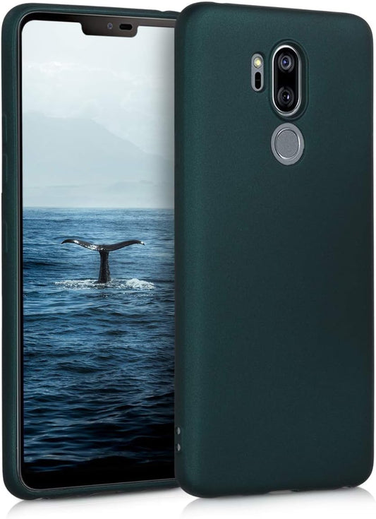 Kwmobile Case Compatible with LG G7 Thinq/Fit/One Case - Soft Slim Metallic TPU Silicone Cover - Metallic Teal  KW-Commerce   