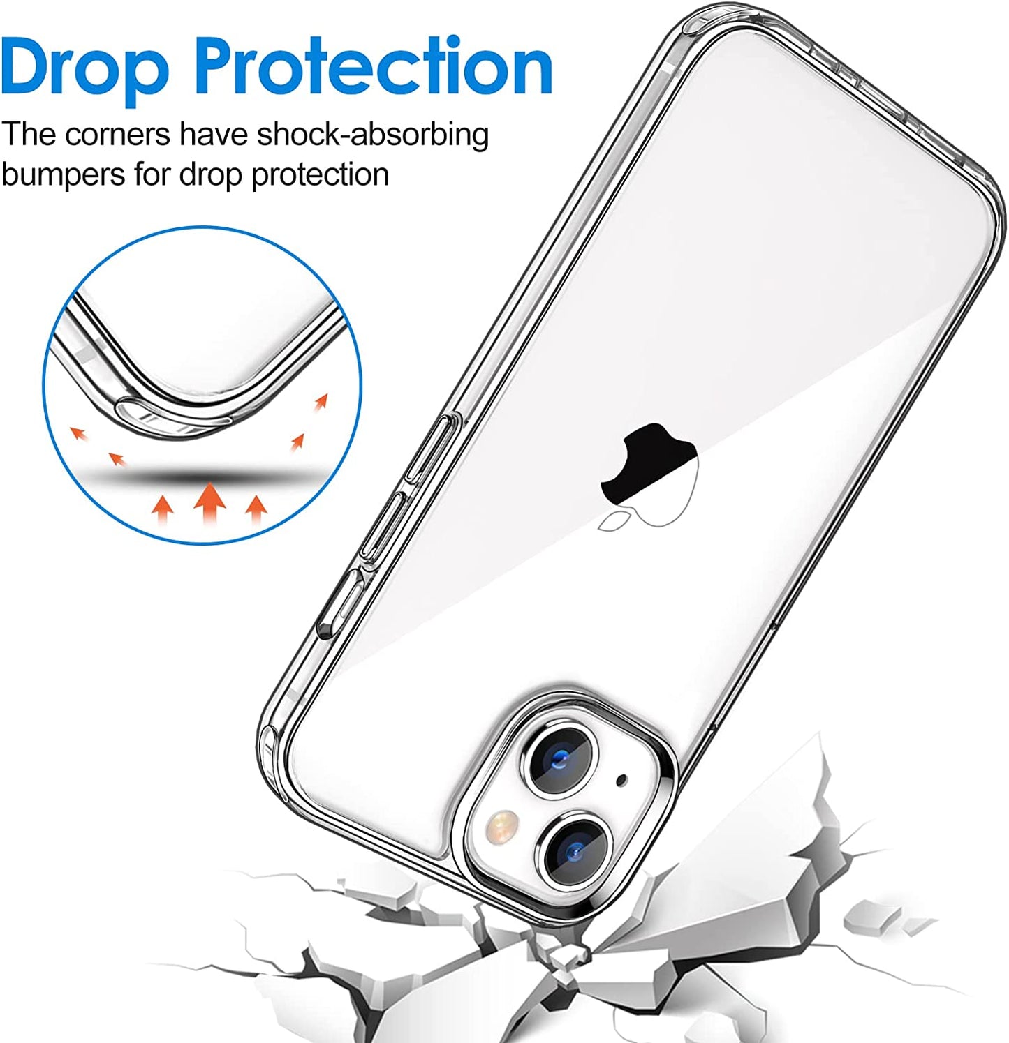 Hython Case for Iphone 14 Case Clear, Non Yellowing Crystal Clear Anti-Scratch Hard PC & Non-Slip Soft TPU Bumper Cover Transparent Slim Fit Shockproof Protective Phone Cases for Iphone 14 6.1", Clear  Hython   