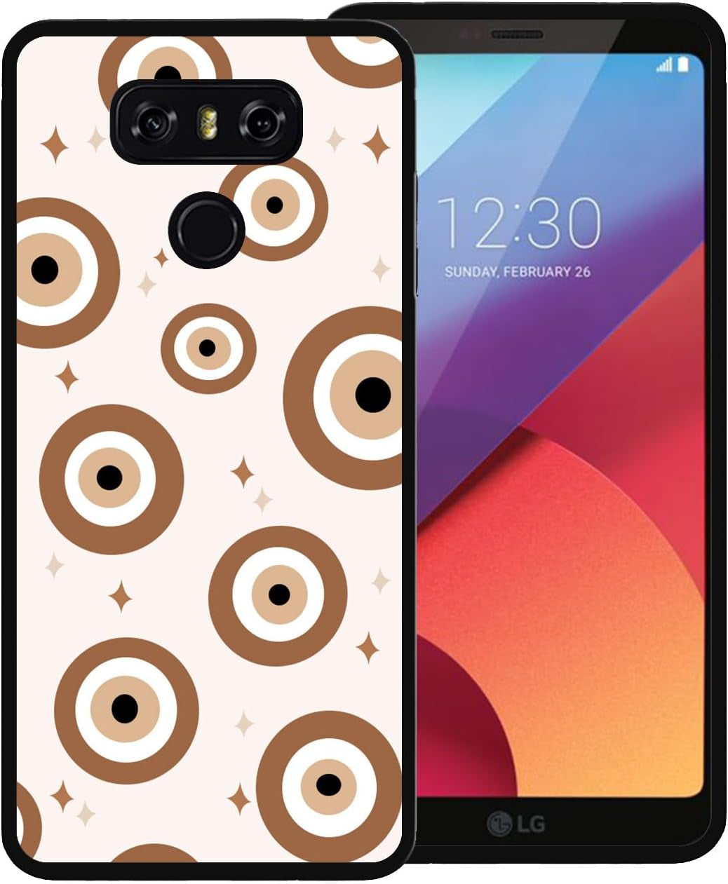 Zaztify Phone Case for LG G6/G6 Plus, Orange Evil Eye Turkish Demon Eyes Ojo Turco Naranja Cute Shockproof Protective Anti-Slip Thin Soft Cover Shell  zaztify Brown Eye  
